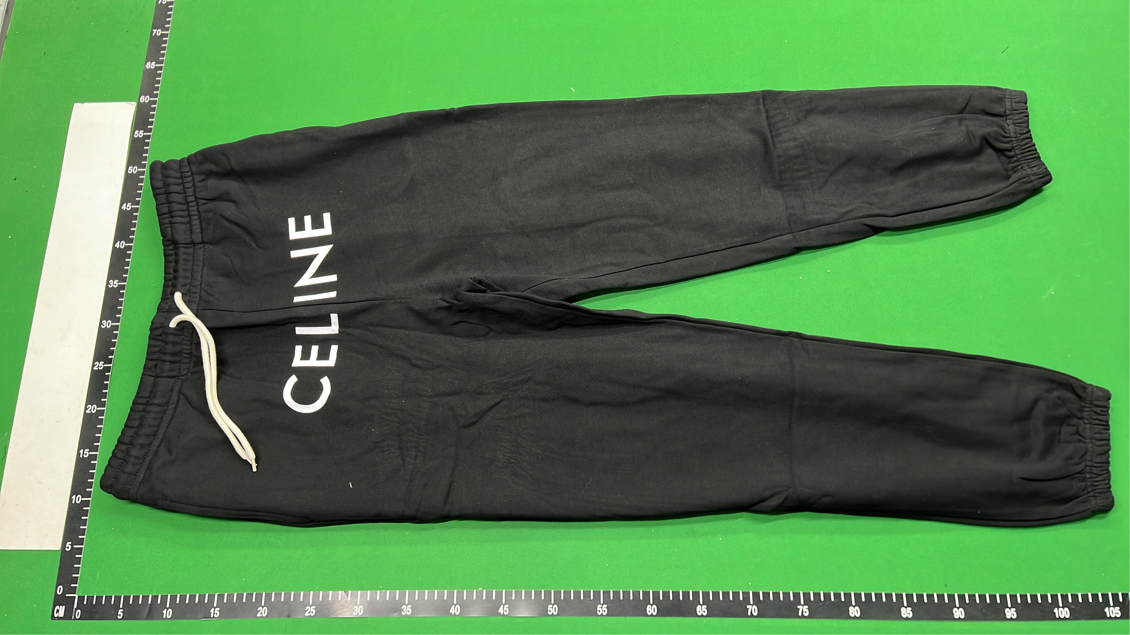 Celine Black Sweatpants with White Logo