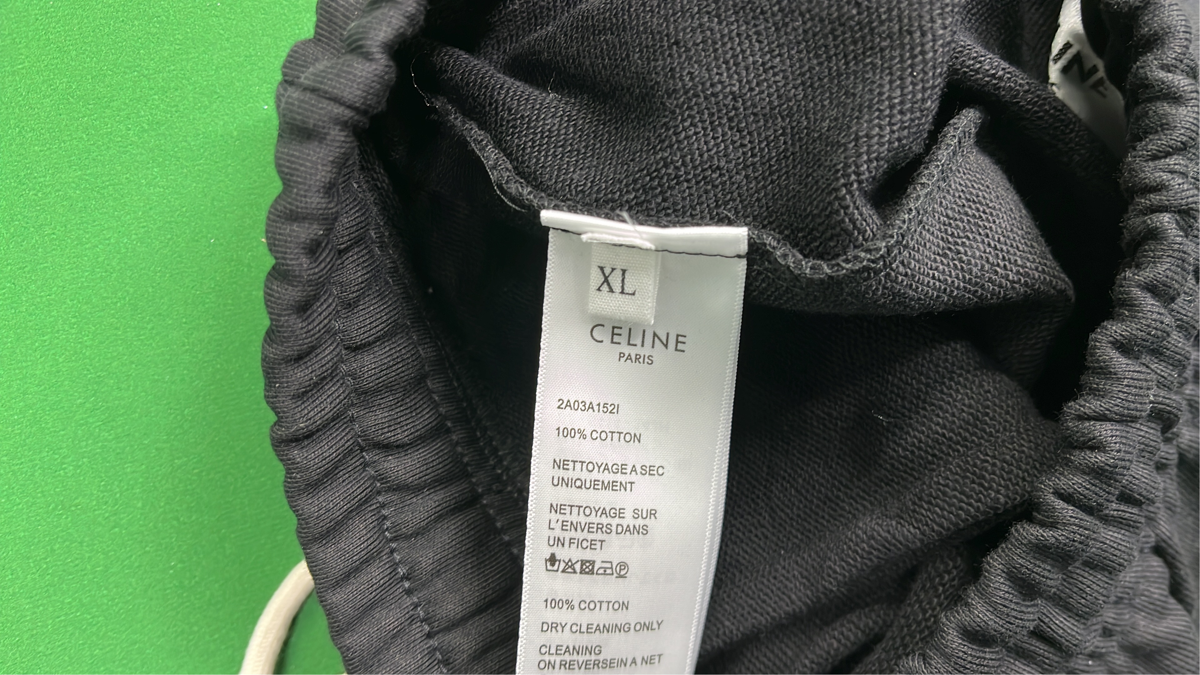 Celine Black Sweatpants with White Logo