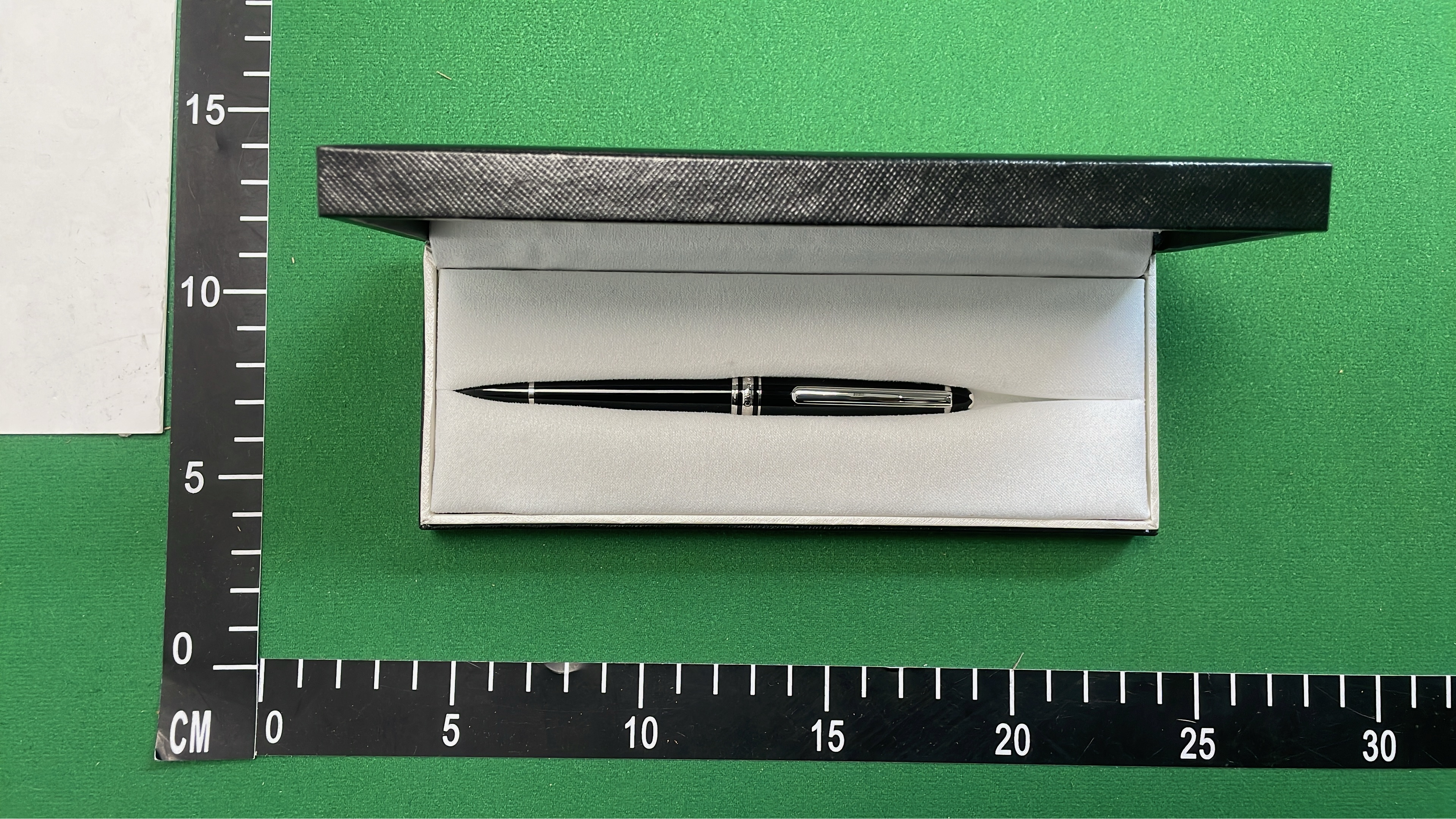 Montblanc Black Lacquer Ballpoint Pen with Silver Trim
