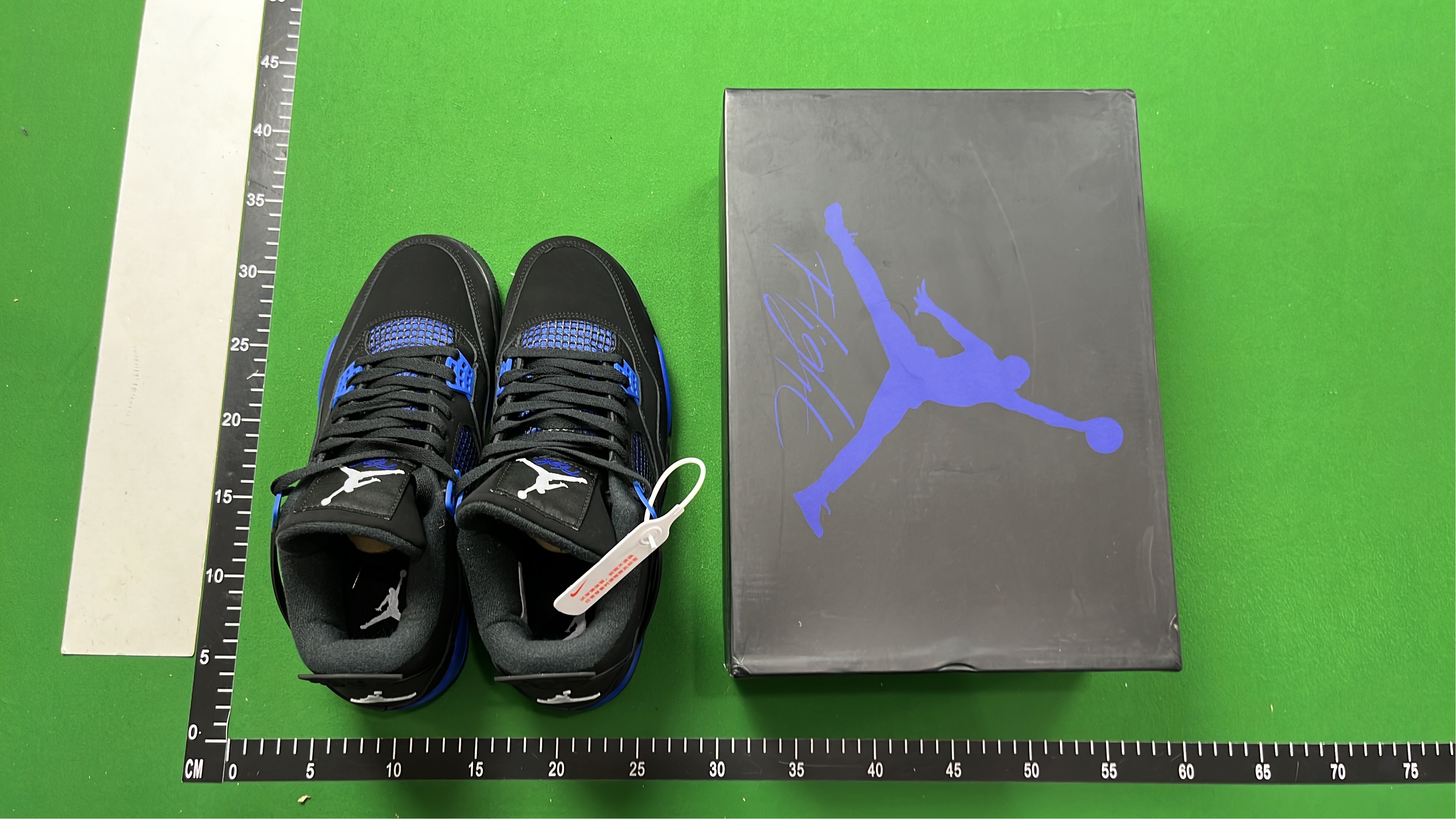 Air Jordan 4 Retro Black Blue Men's Sneakers