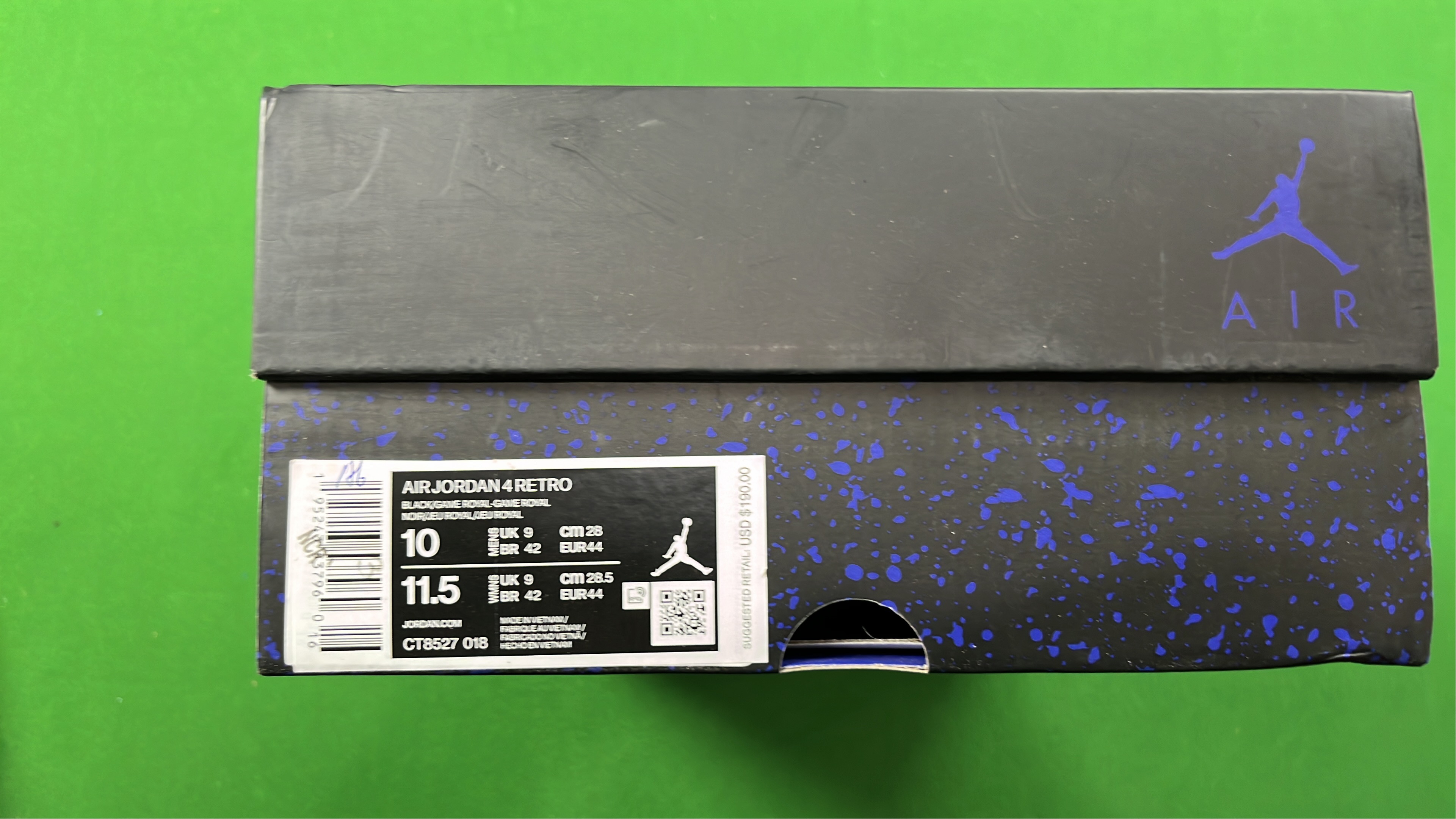 Air Jordan 4 Retro Black Blue Men's Sneakers
