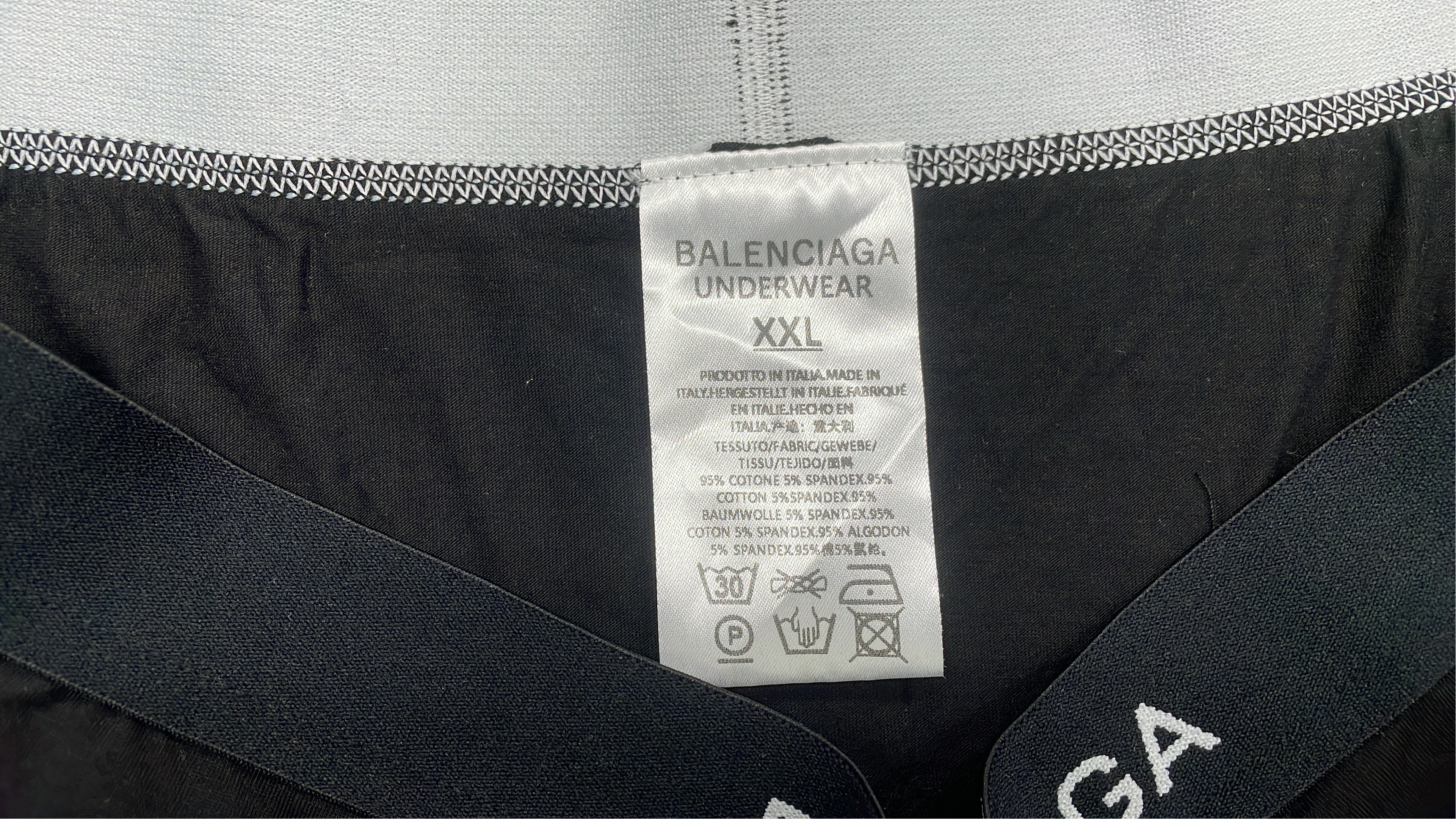 Balenciaga Men's Black Underwear Set - Logo Waistband