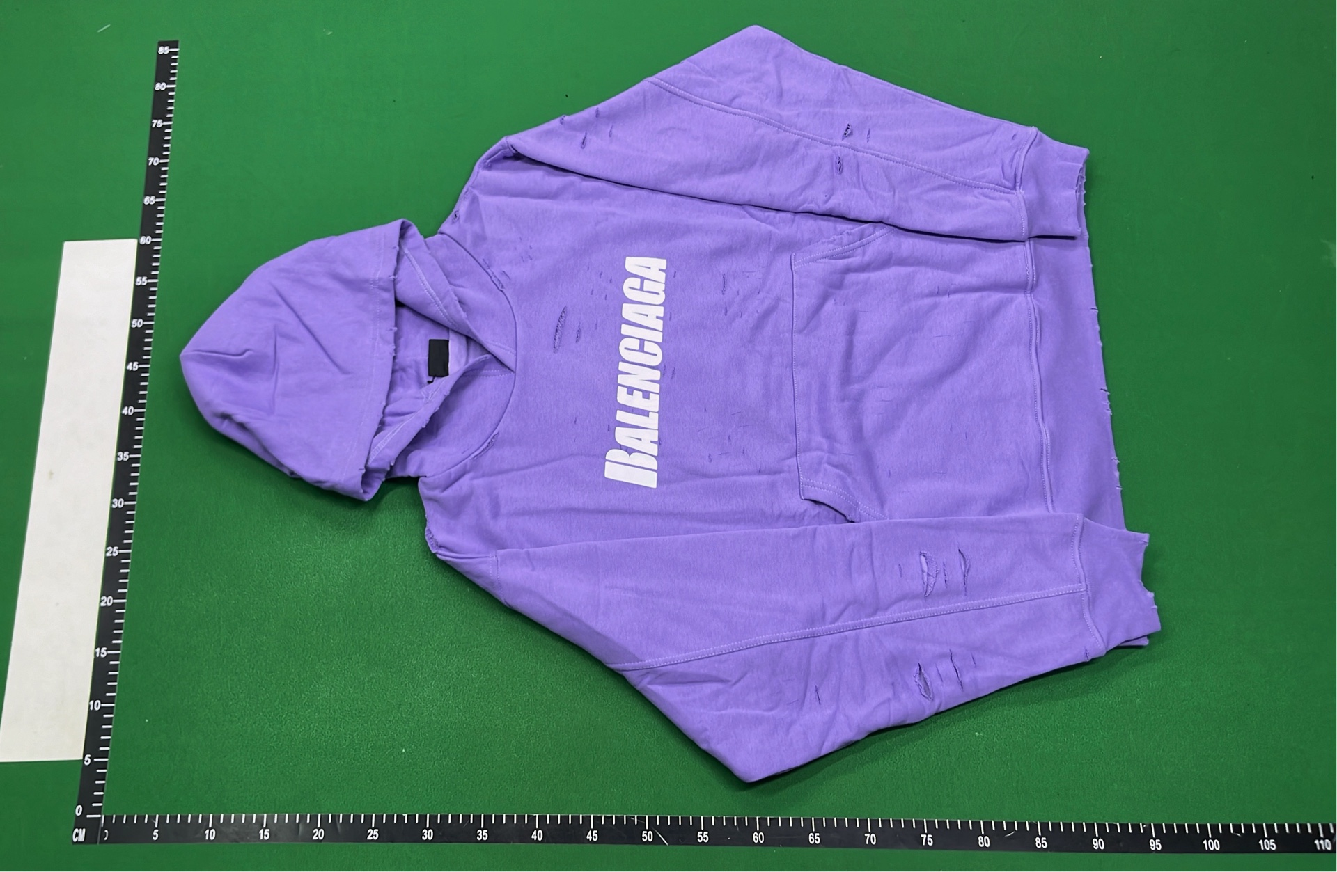 Balenciaga Distressed Hoodie Green
