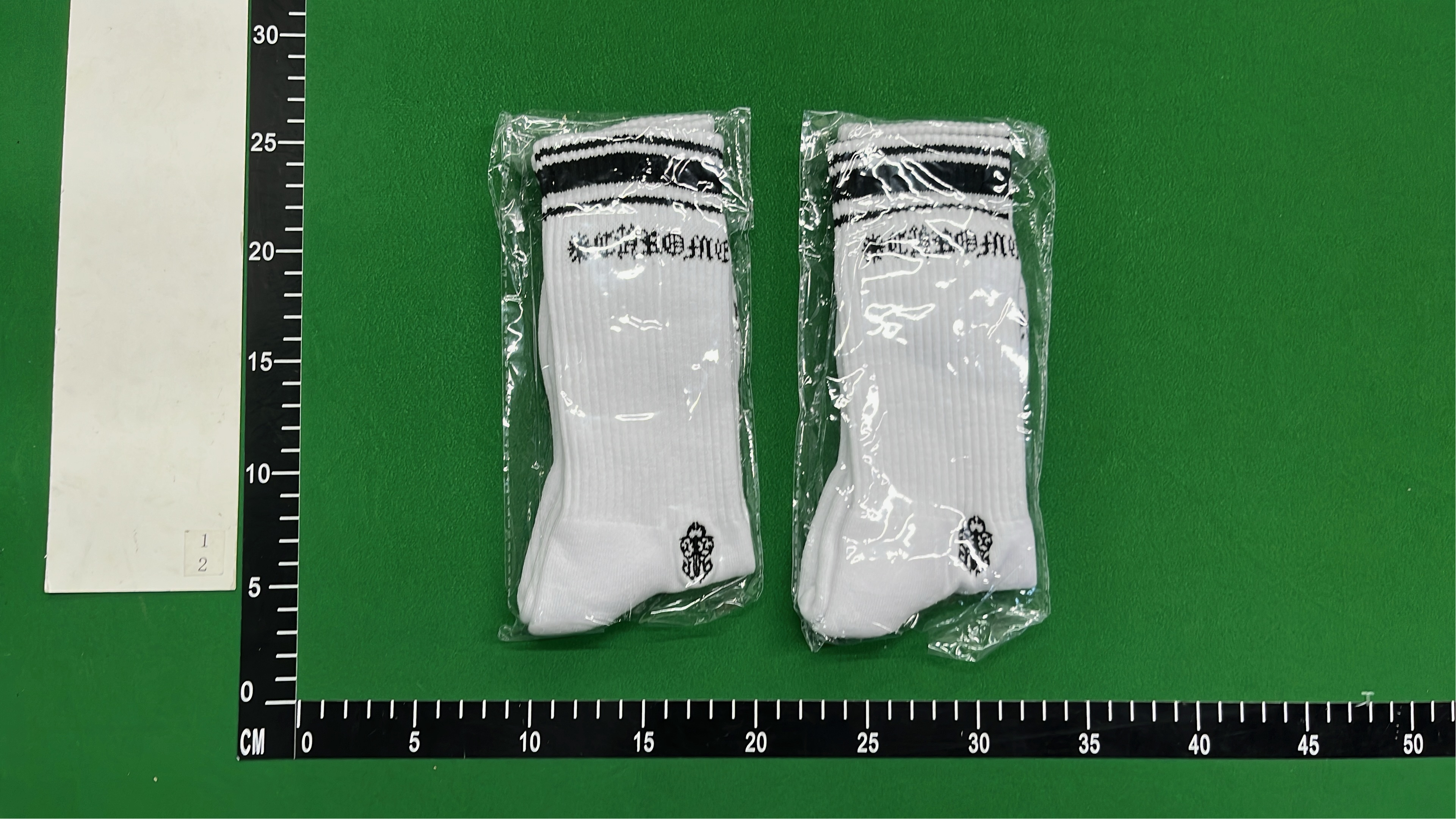 Chrome Hearts Socks with Striped Cuffs and Embroidered Logo