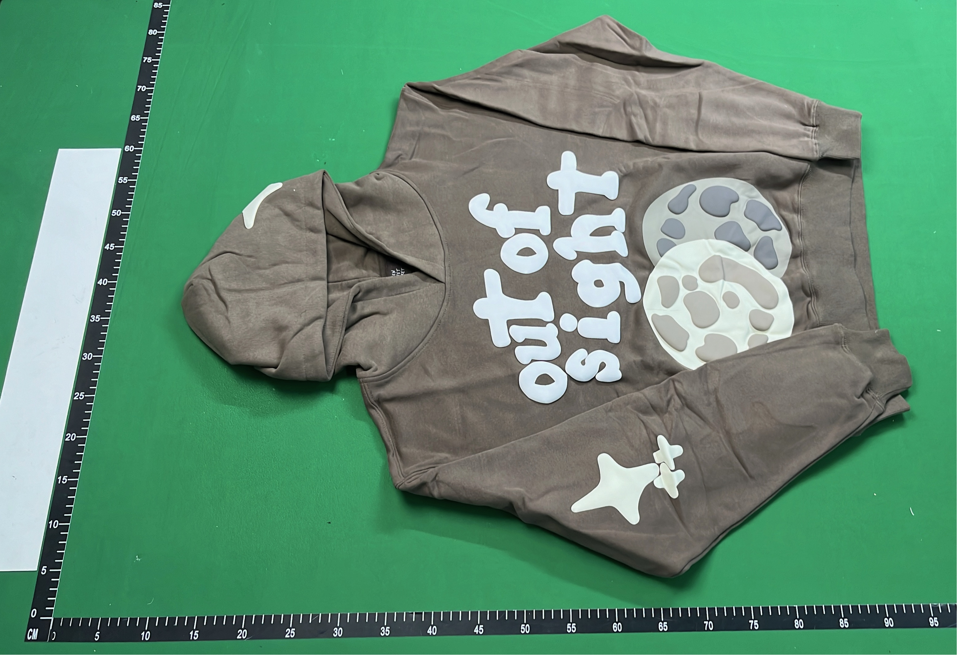 Out of Sight Brown Hoodie with Moon and Star Design