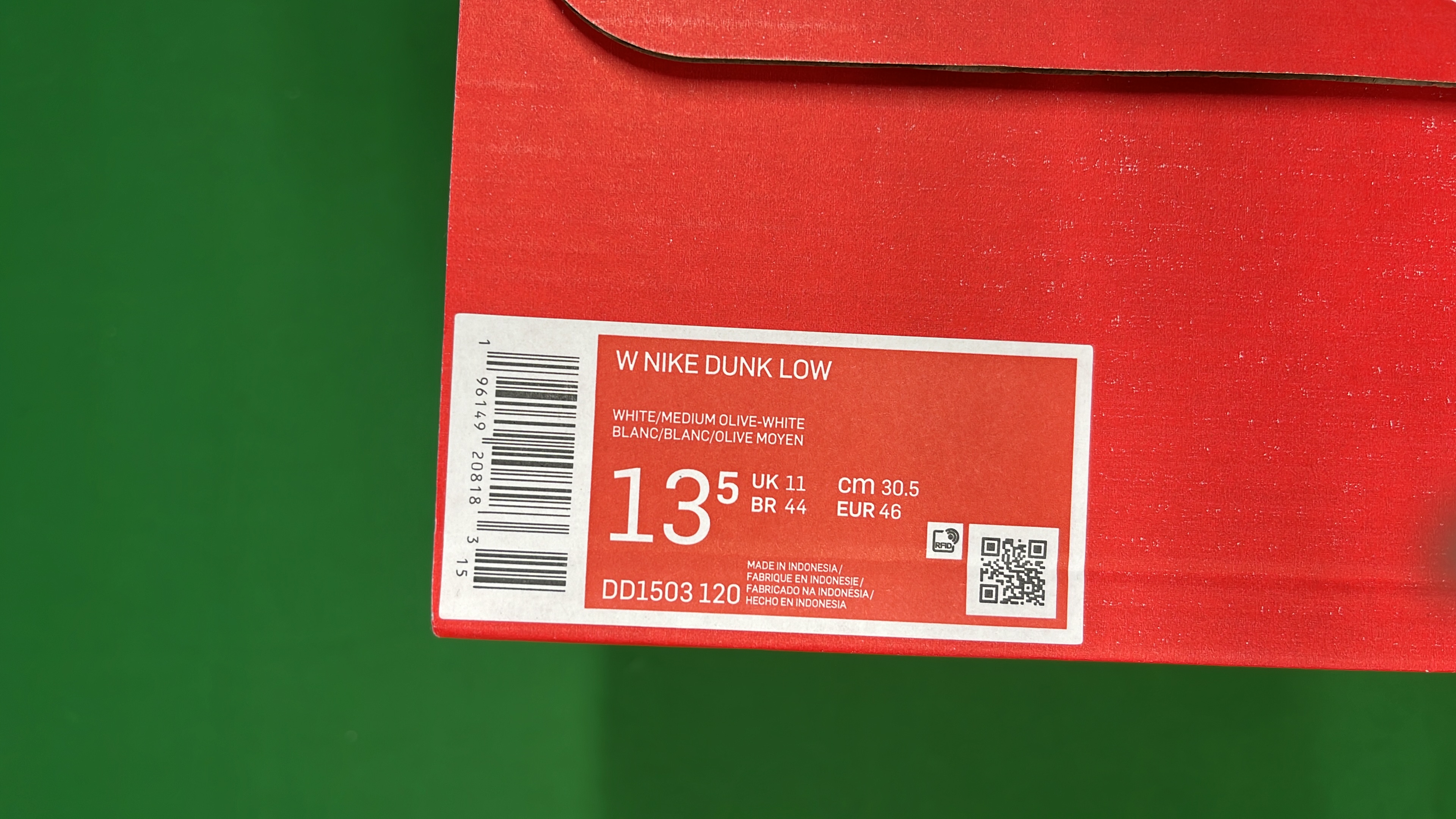 Nike Dunk Low Olive Green White Sneakers