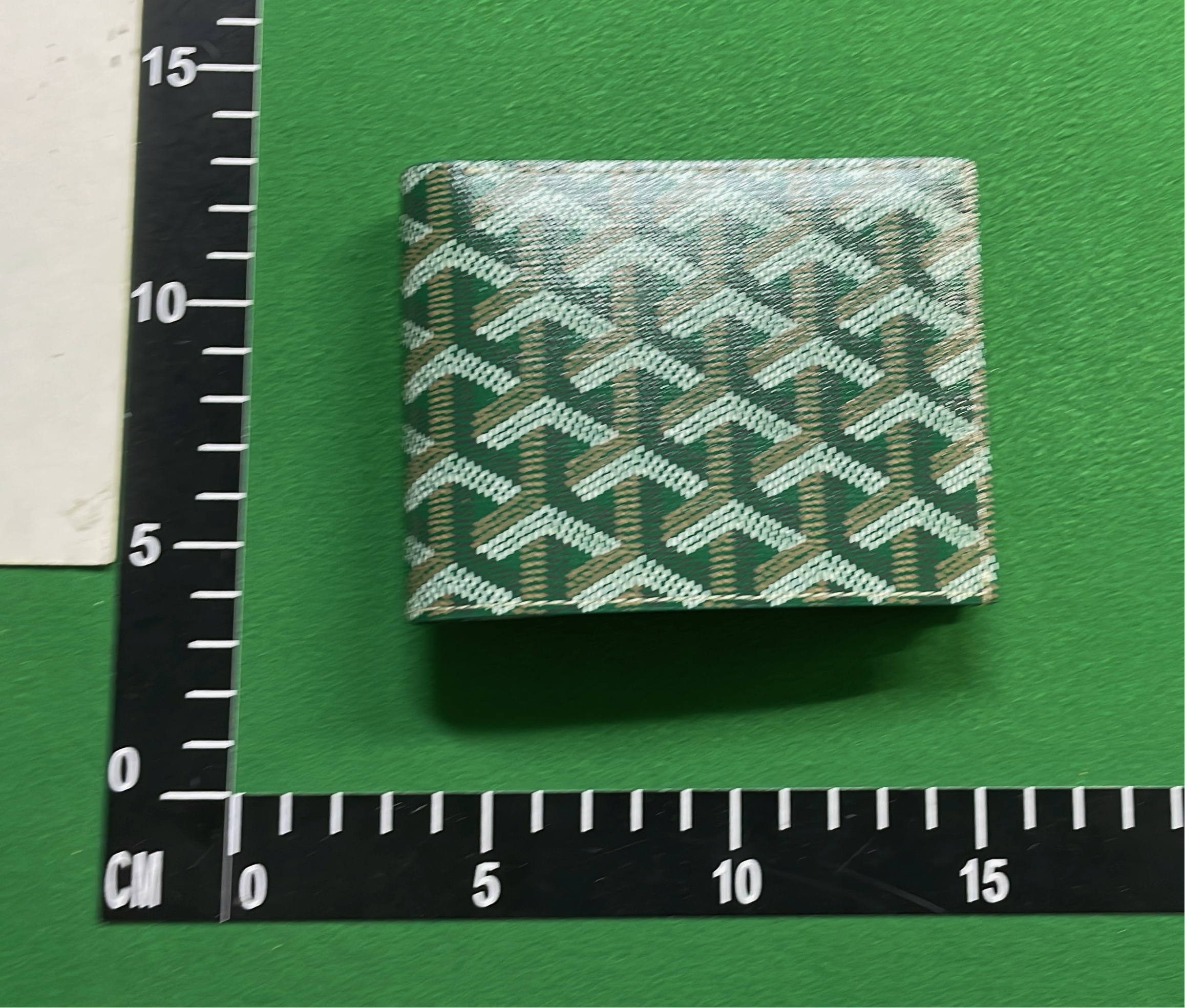 Goyard Green Monogram Wallet with Yellow Ribbon Packaging