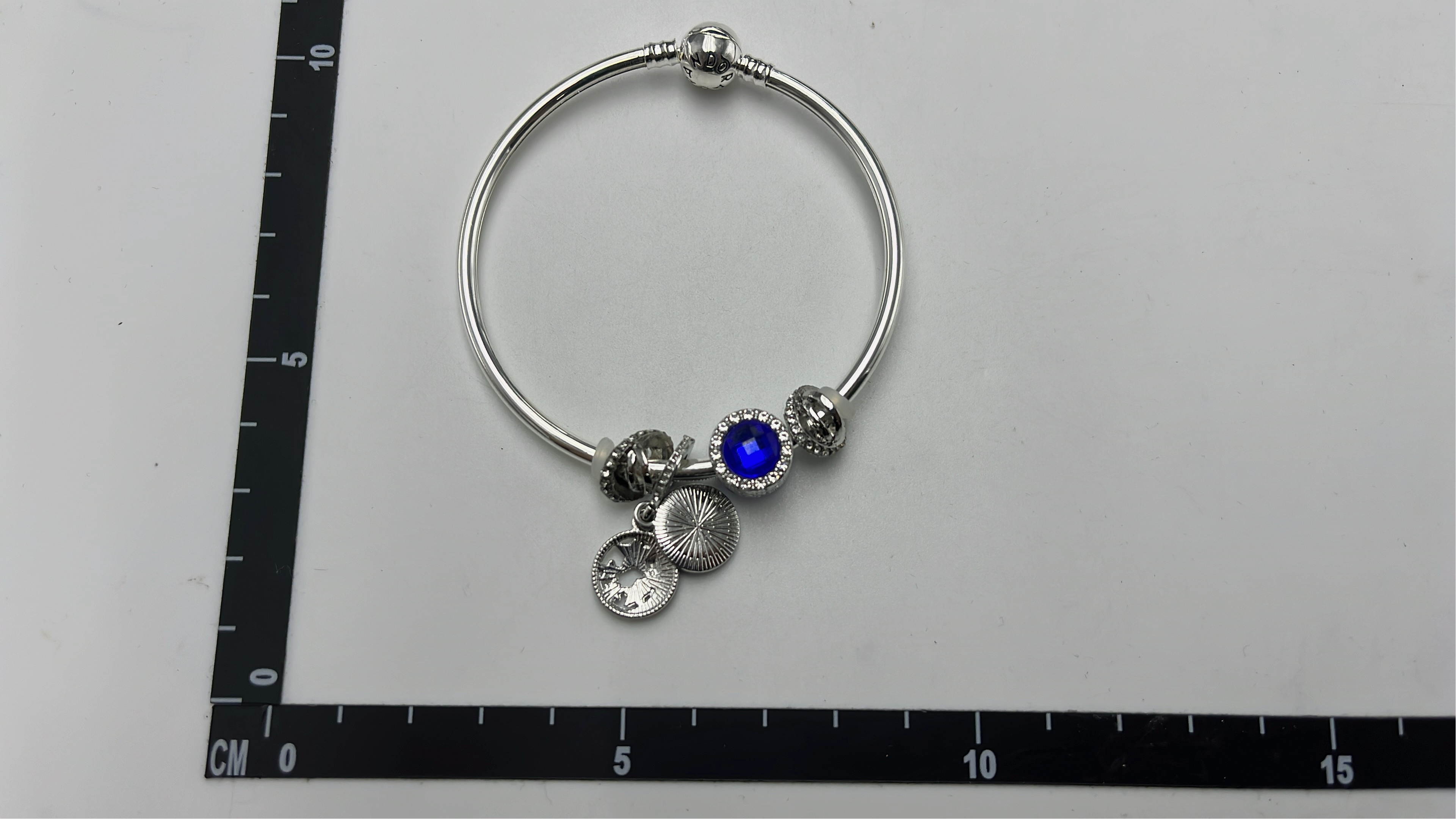 Pandora Silver Charm Bracelet with Dangle Charms