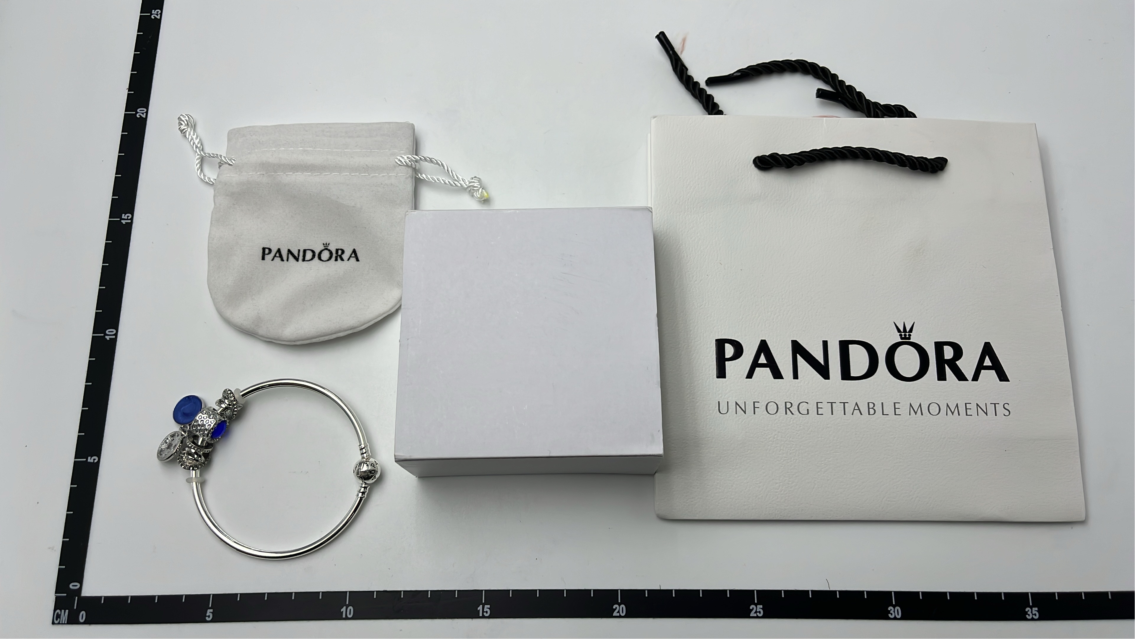 Pandora Silver Charm Bracelet with Dangle Charms