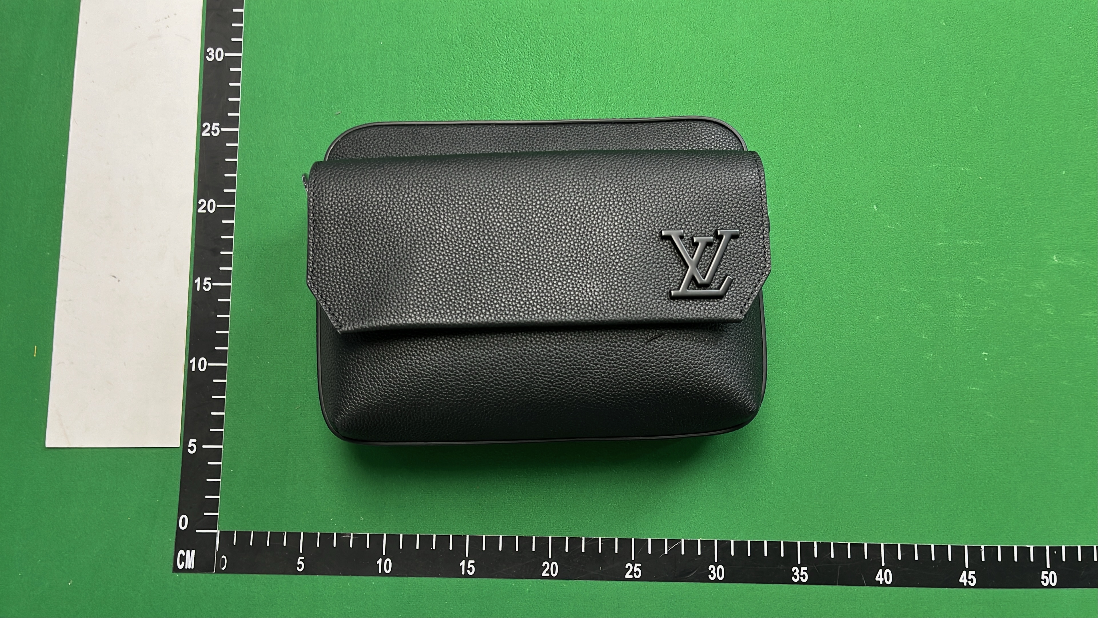 LV Black Leather Crossbody Bag with Monogram Canvas