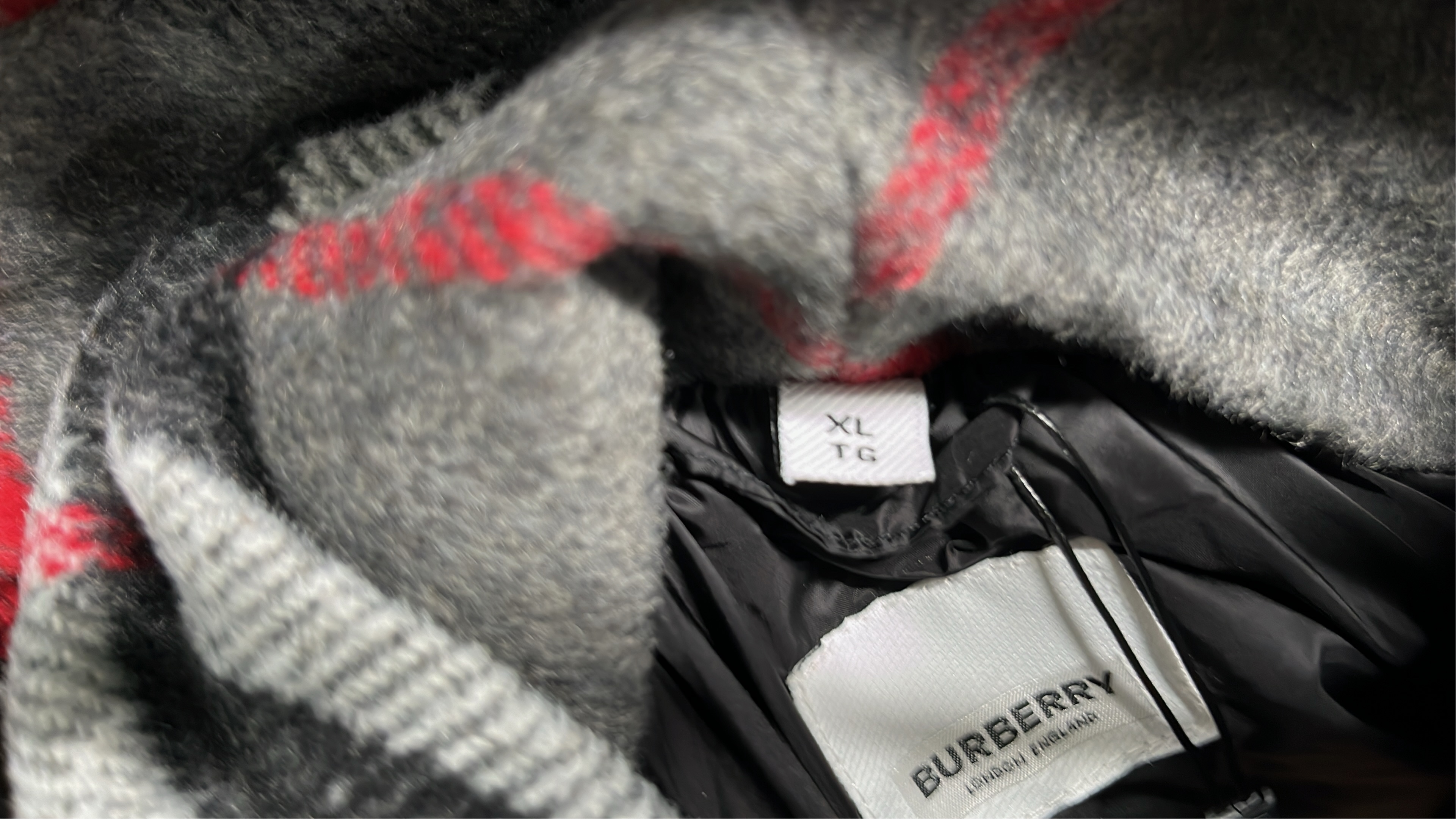 Burberry Black Puffer Jacket with Check Lining