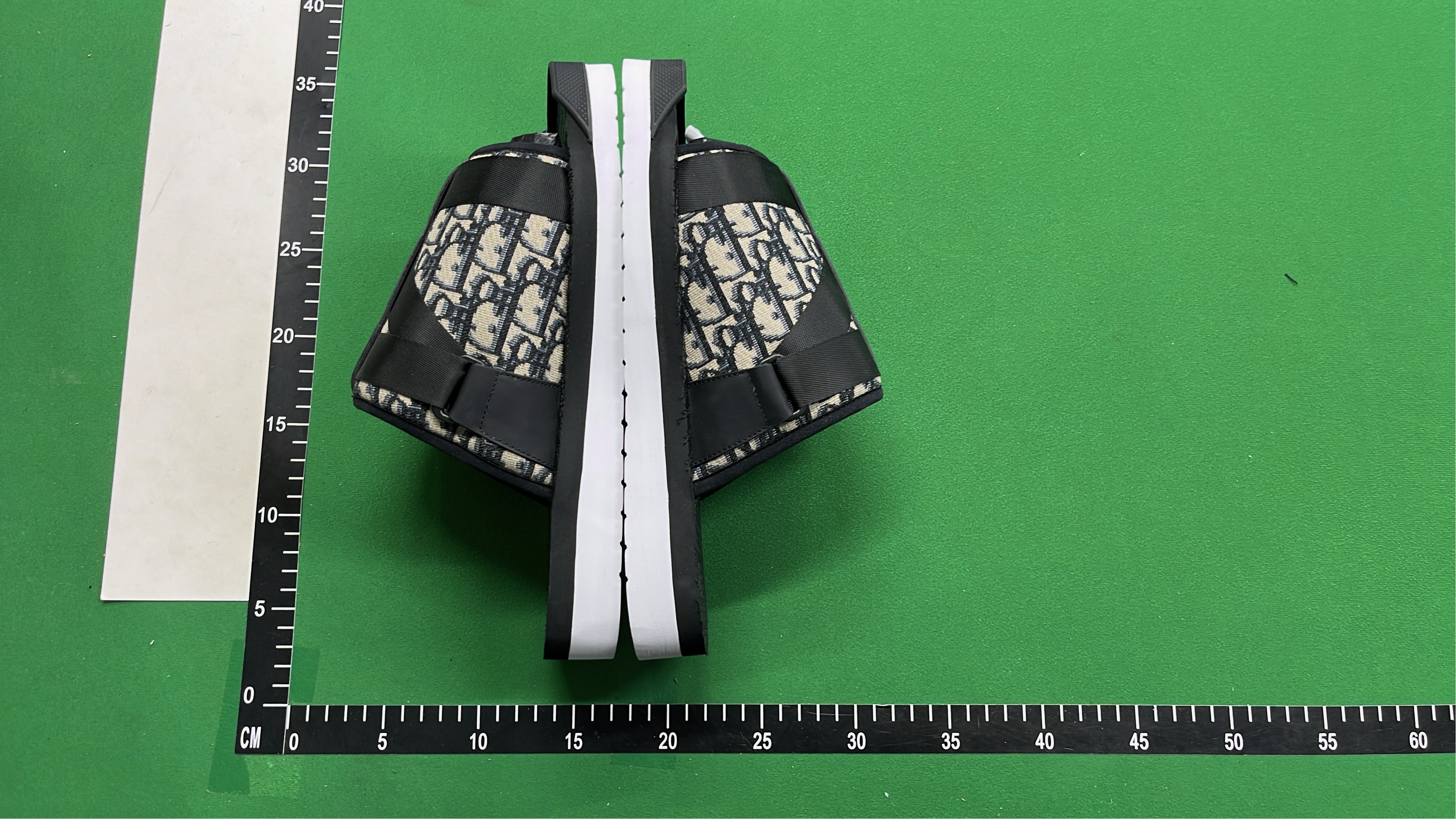 Dior Oblique Print Slide Sandals in Black and White