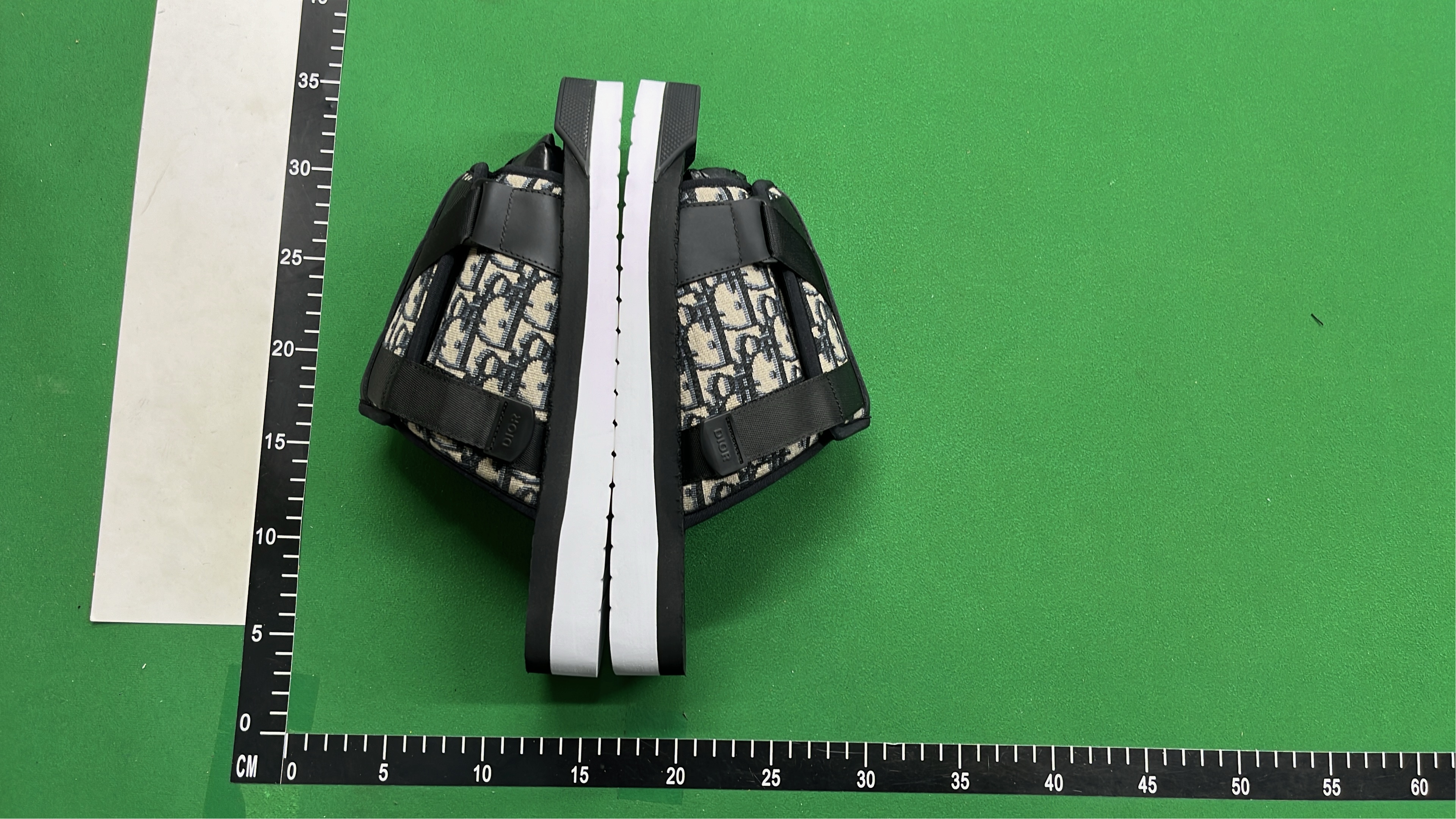 Dior Oblique Print Slide Sandals in Black and White