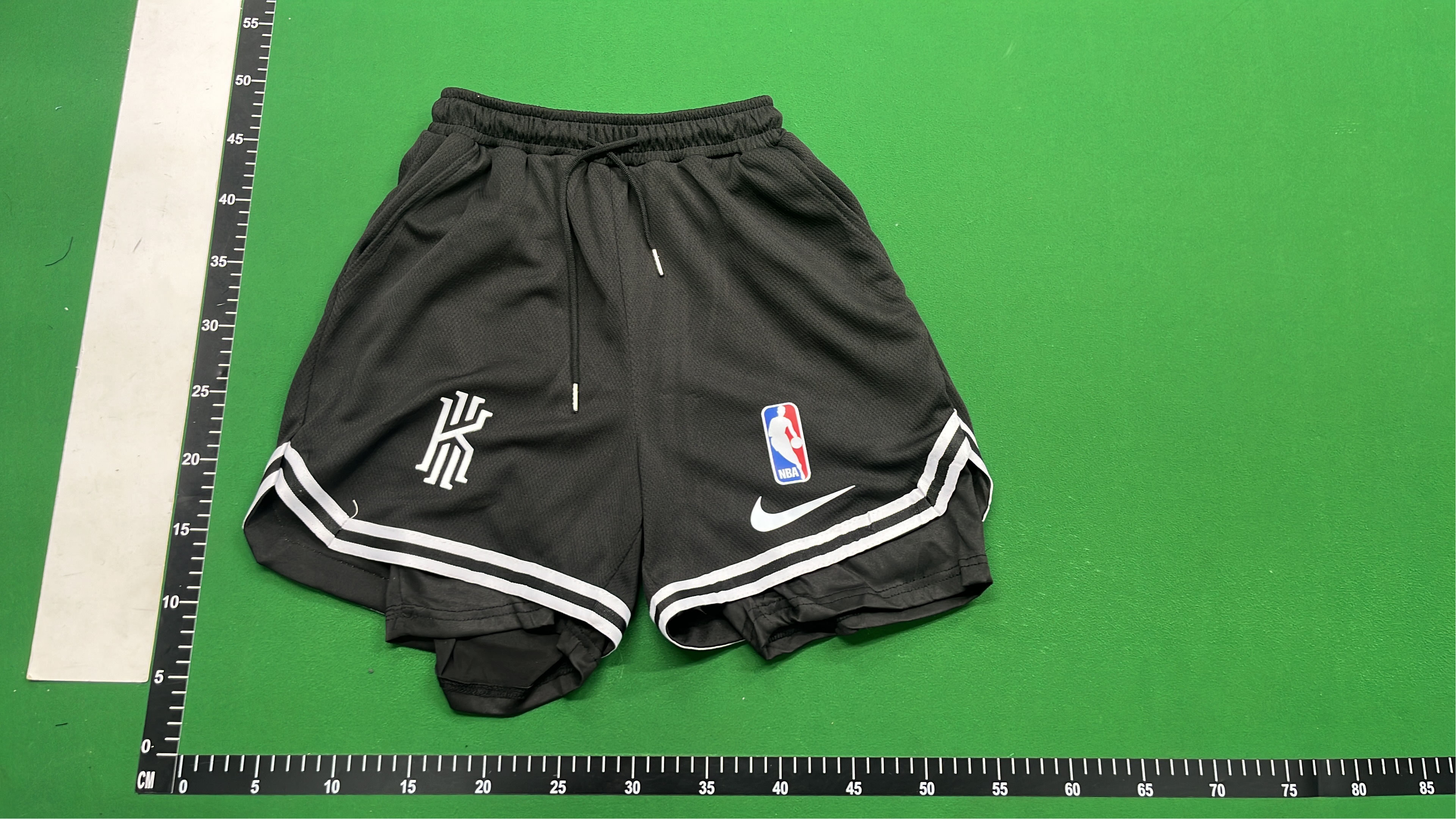 Nike KYRIE Basketball Shorts Black White Stripe NBA Logo