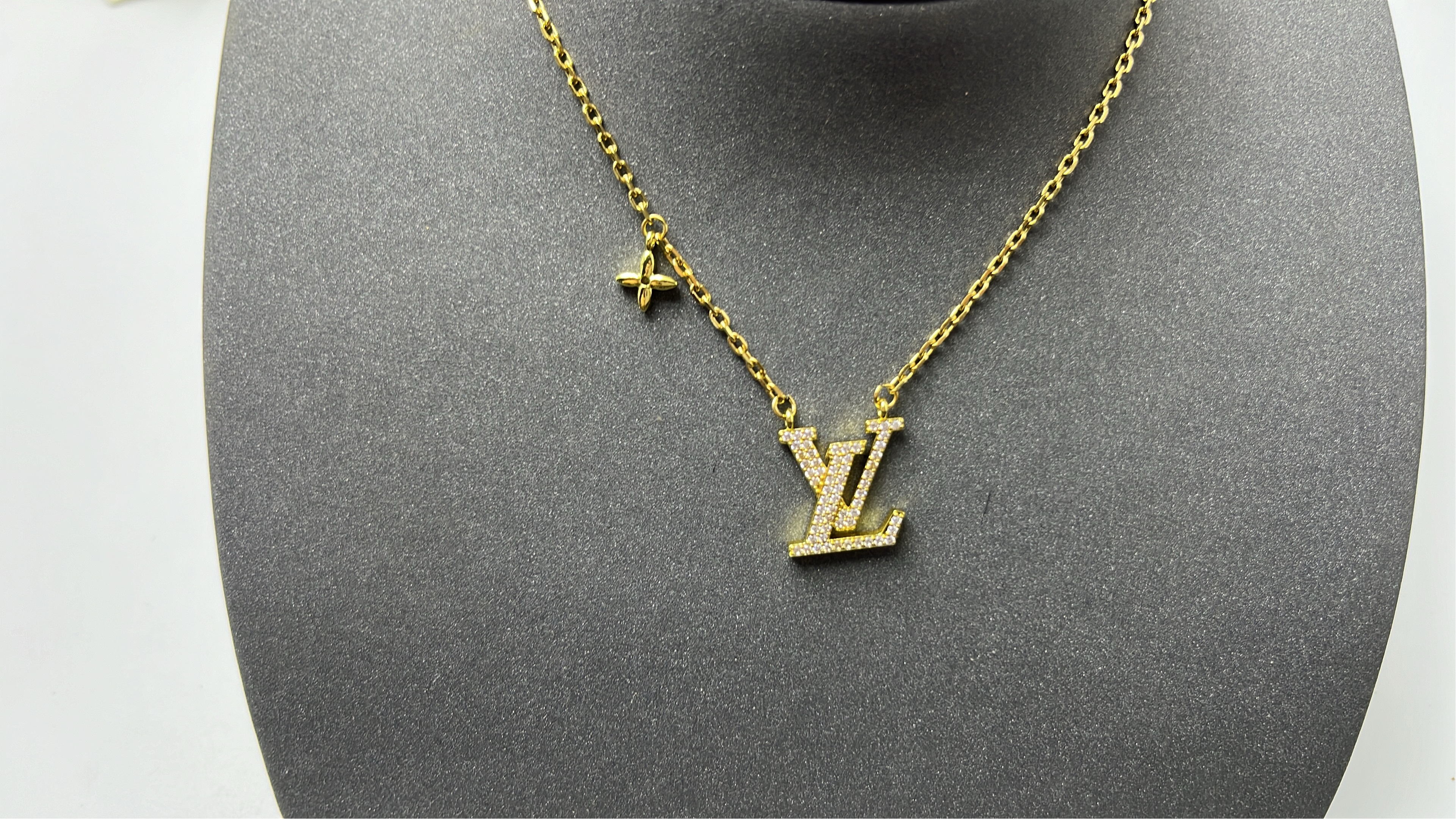 LV Monogram Chain Bracelet and Necklace Set