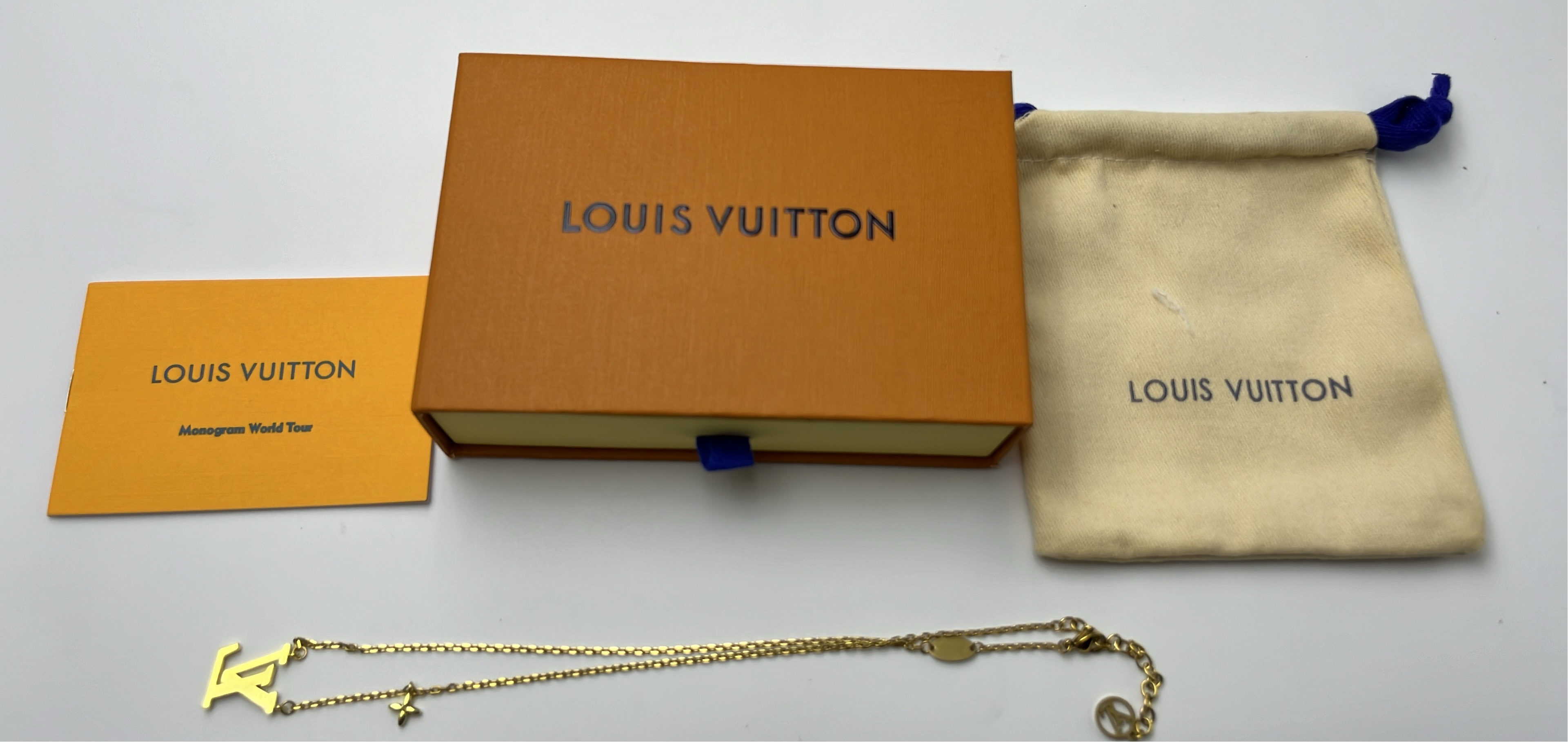 LV Monogram Chain Bracelet and Necklace Set