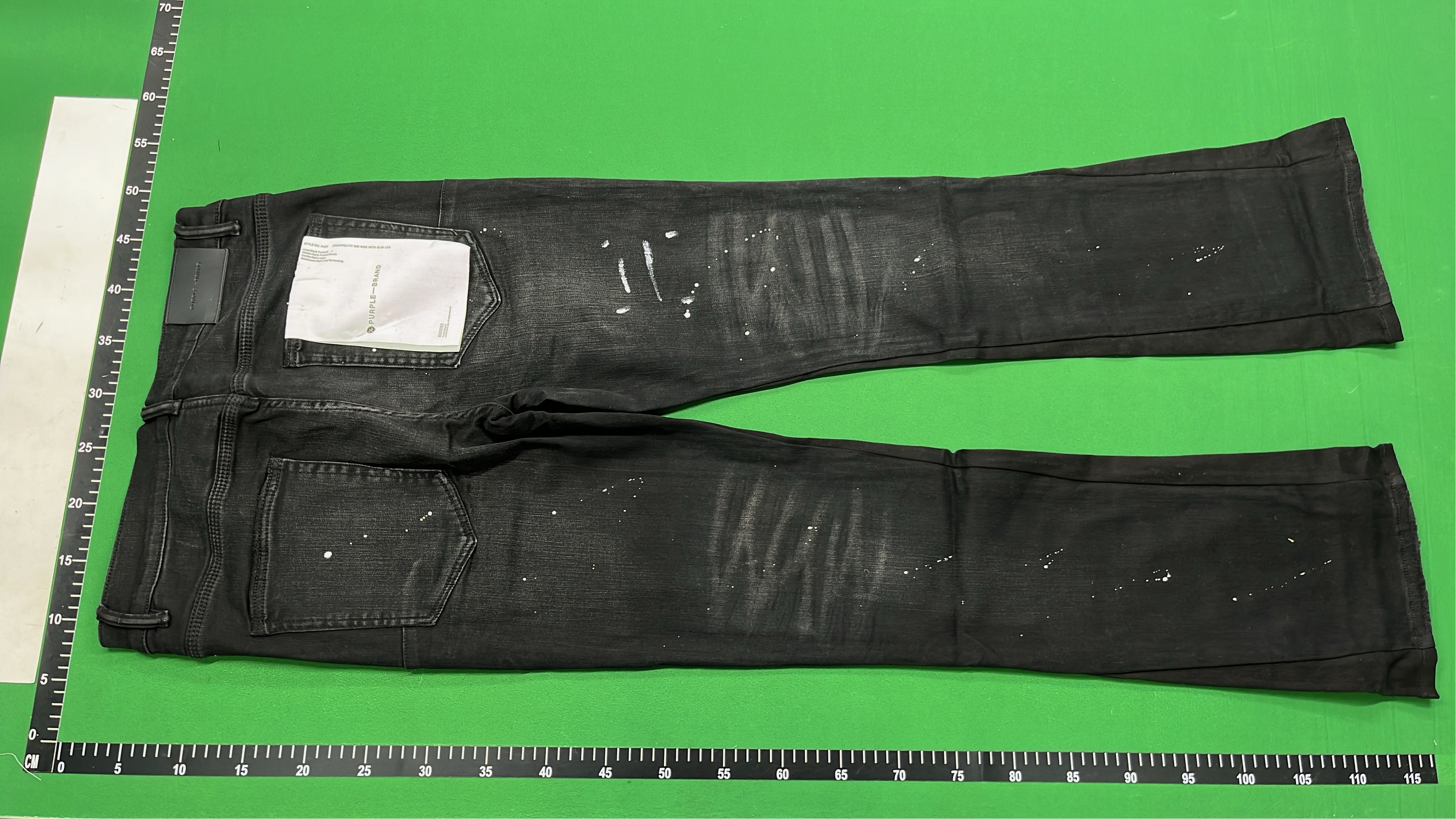 Black Flared Jeans with Paint Splatter Design