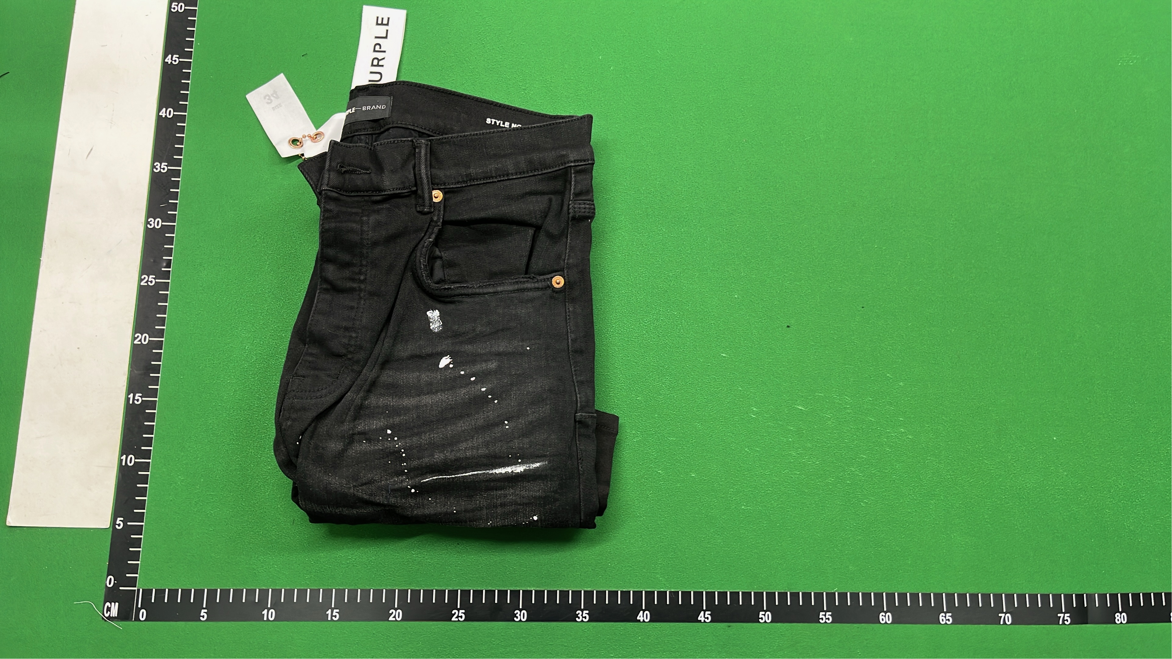 Black Flared Jeans with Paint Splatter Design