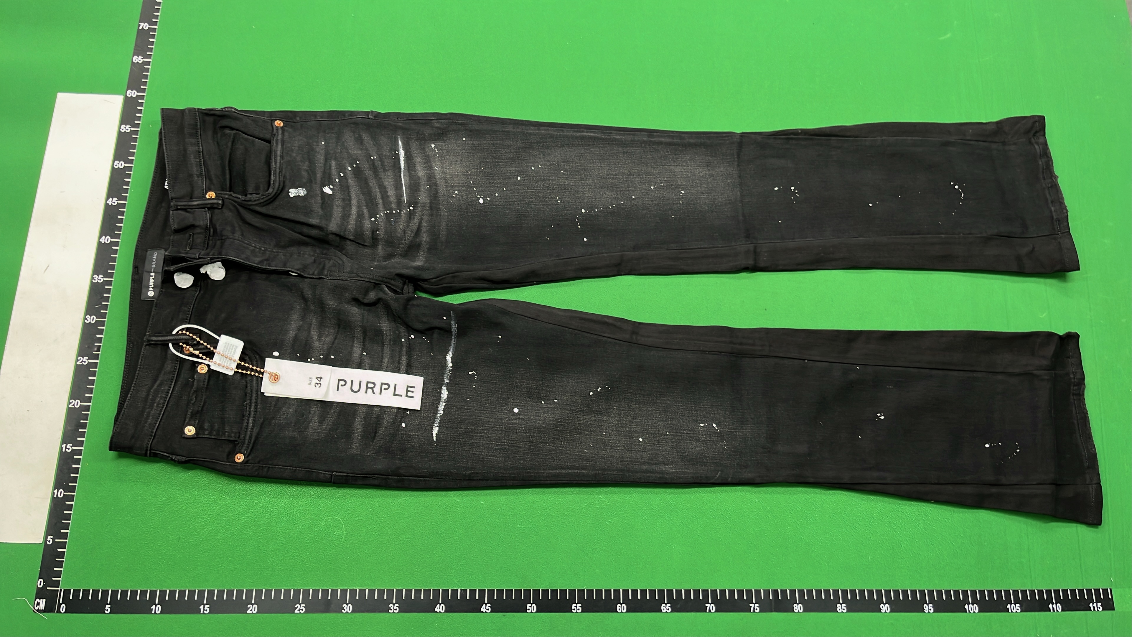 Black Flared Jeans with Paint Splatter Design