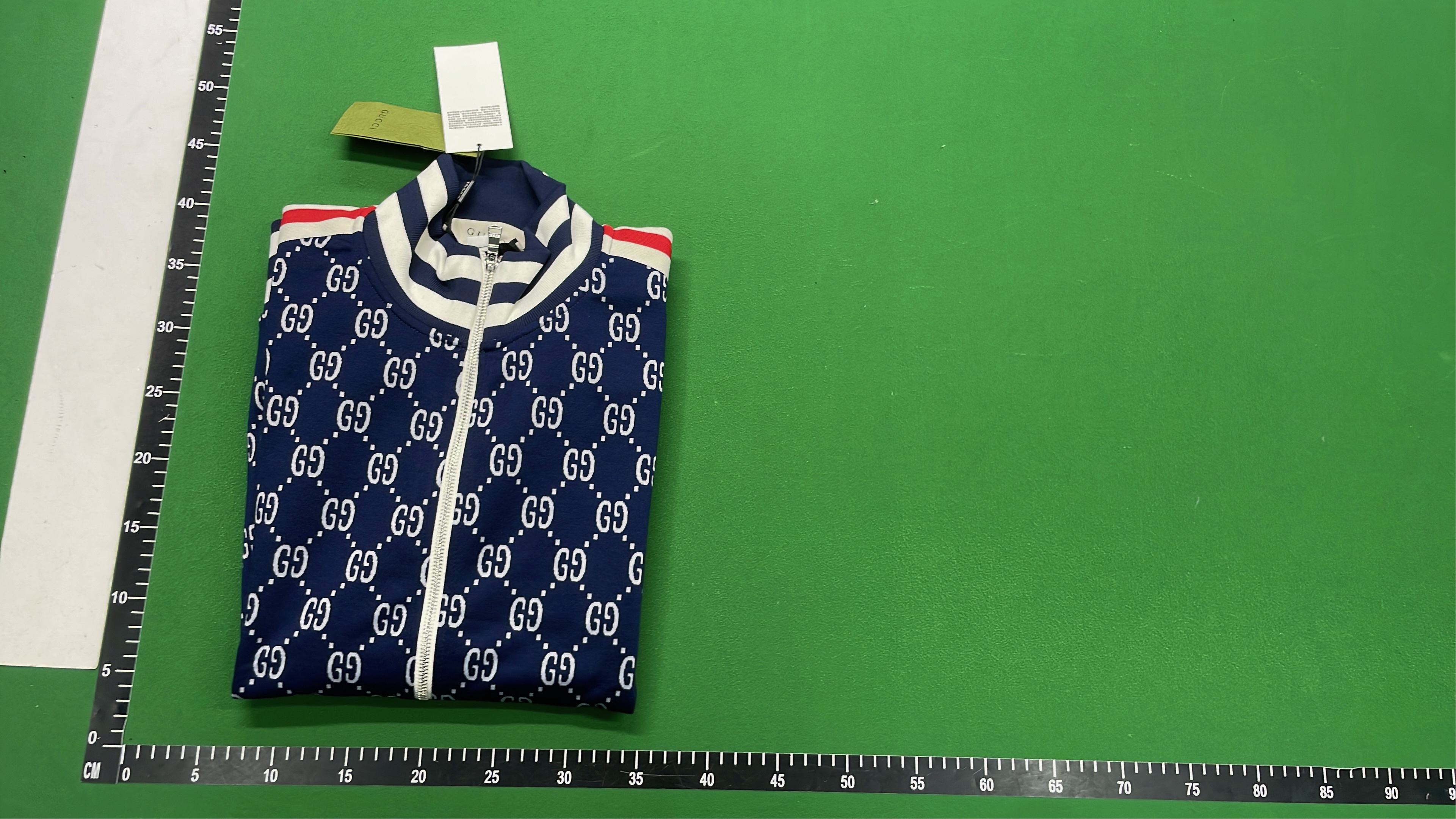 Gucci GG Print Shorts with Red and White Stripes