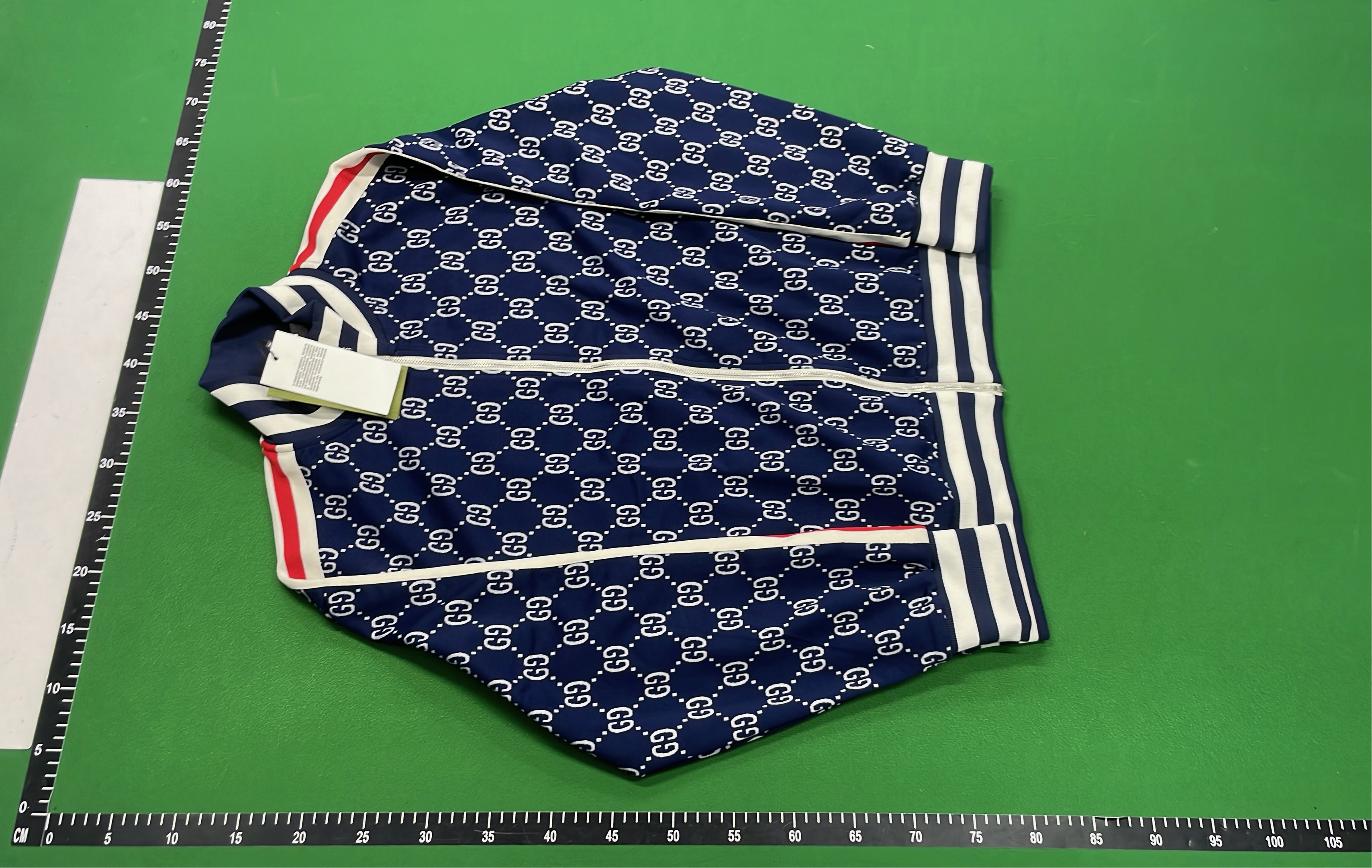Gucci GG Print Shorts with Red and White Stripes