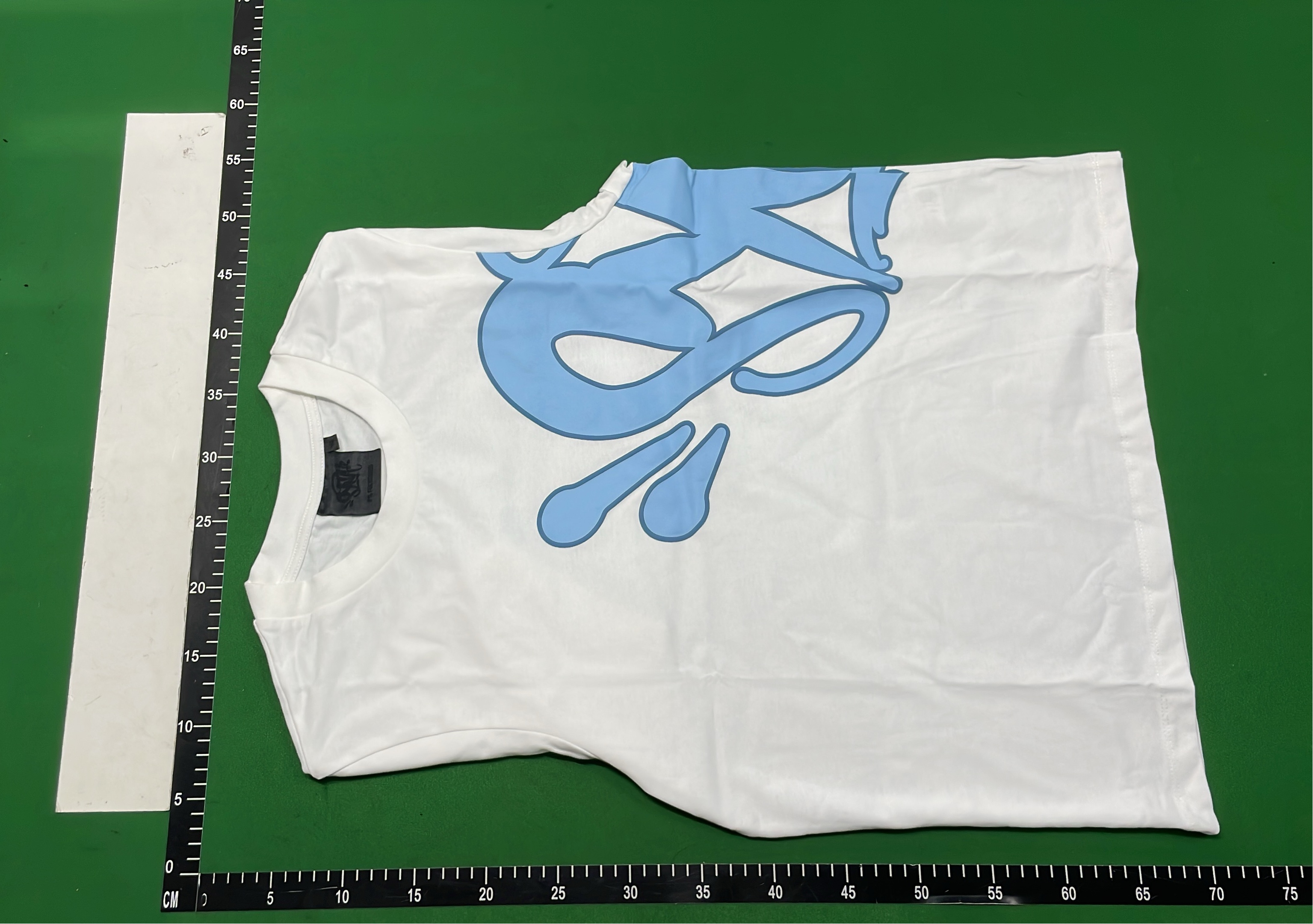 LAV White Blue Abstract Print T-Shirt & Shorts Set