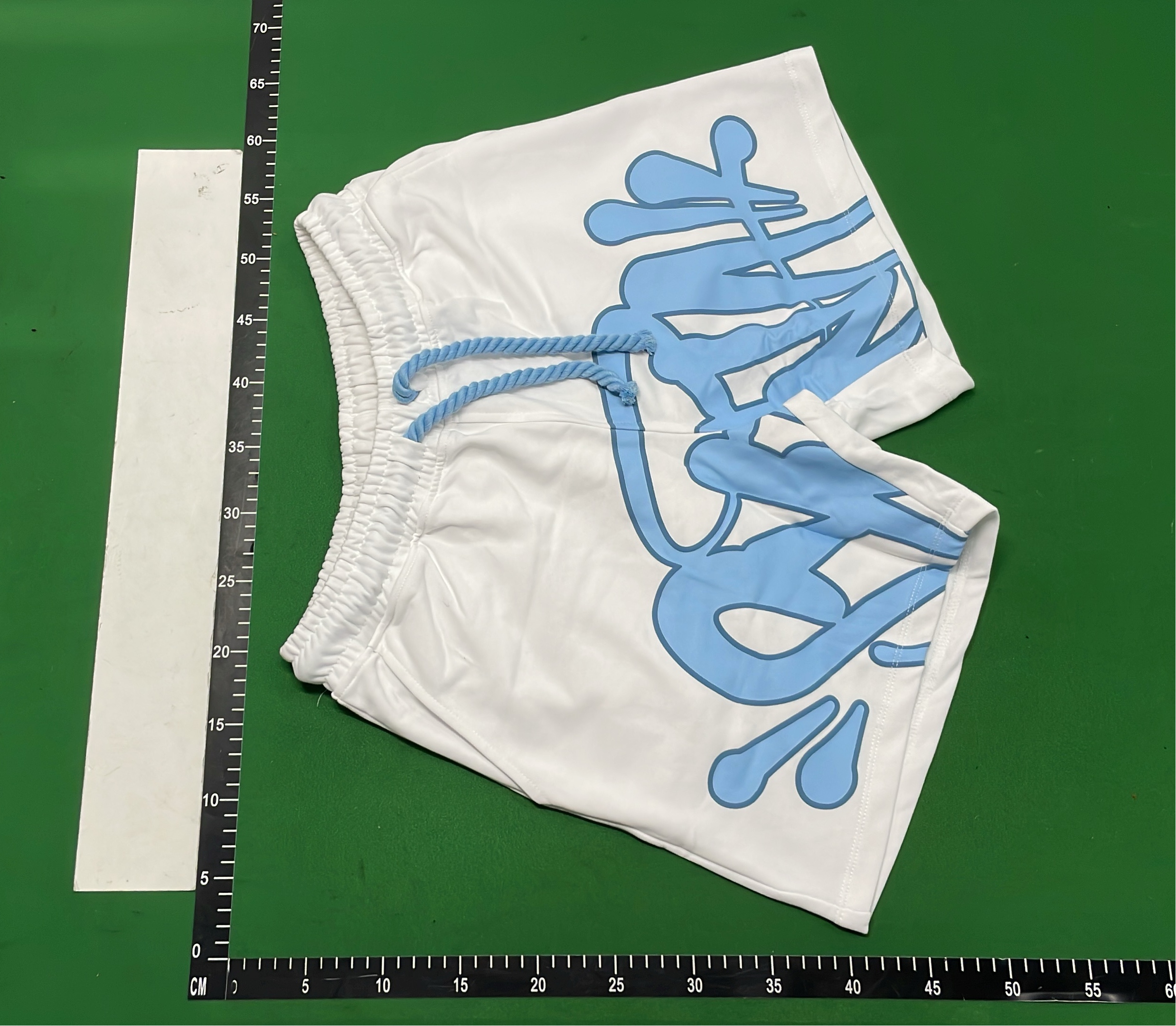 LAV White Blue Abstract Print T-Shirt & Shorts Set