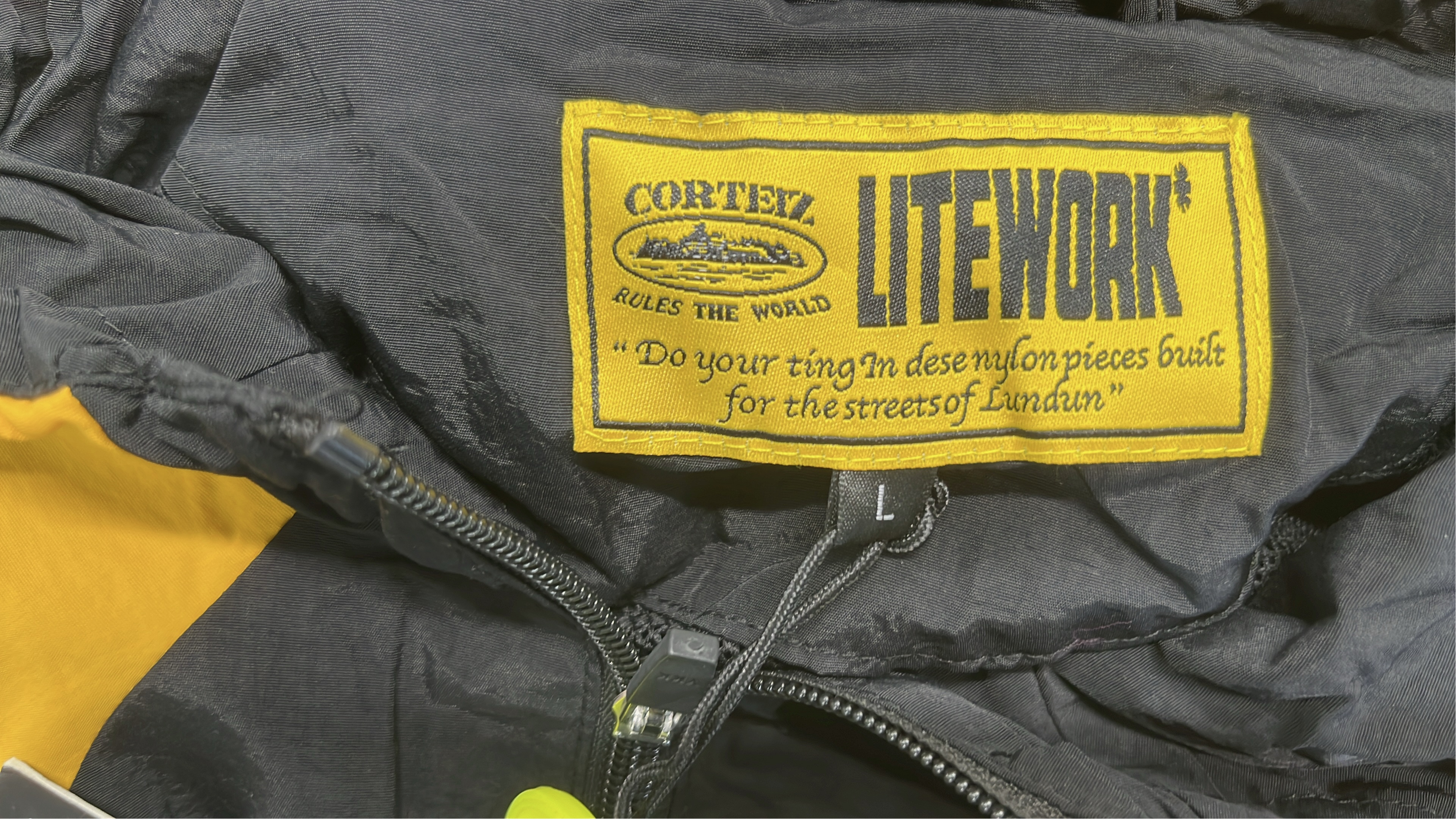 Black and Yellow Hooded Windbreaker Jacket