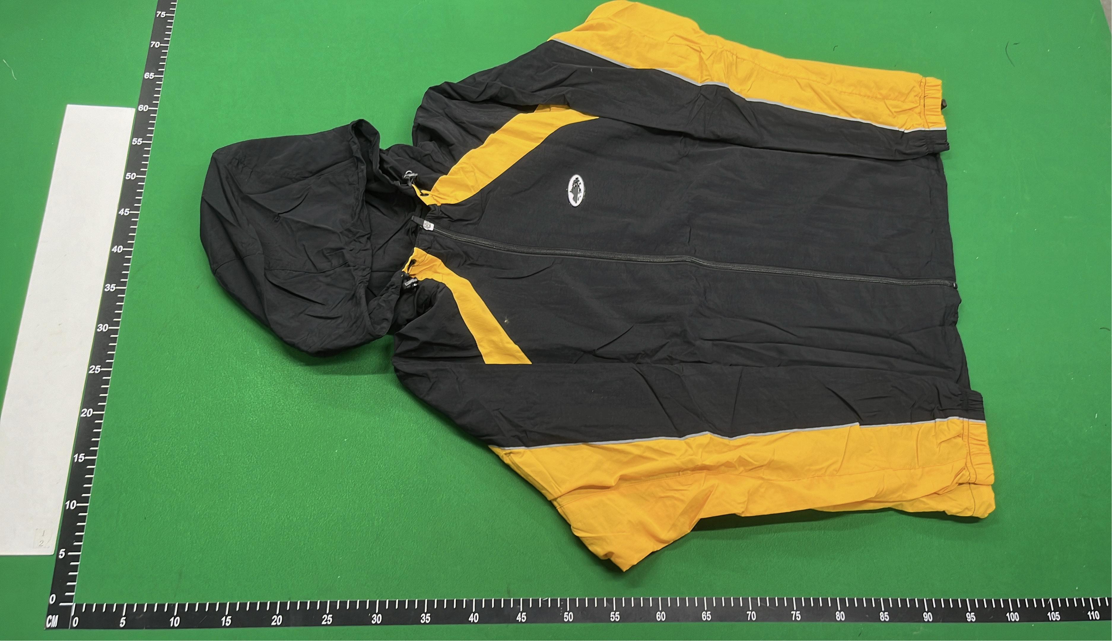 Black and Yellow Hooded Windbreaker Jacket