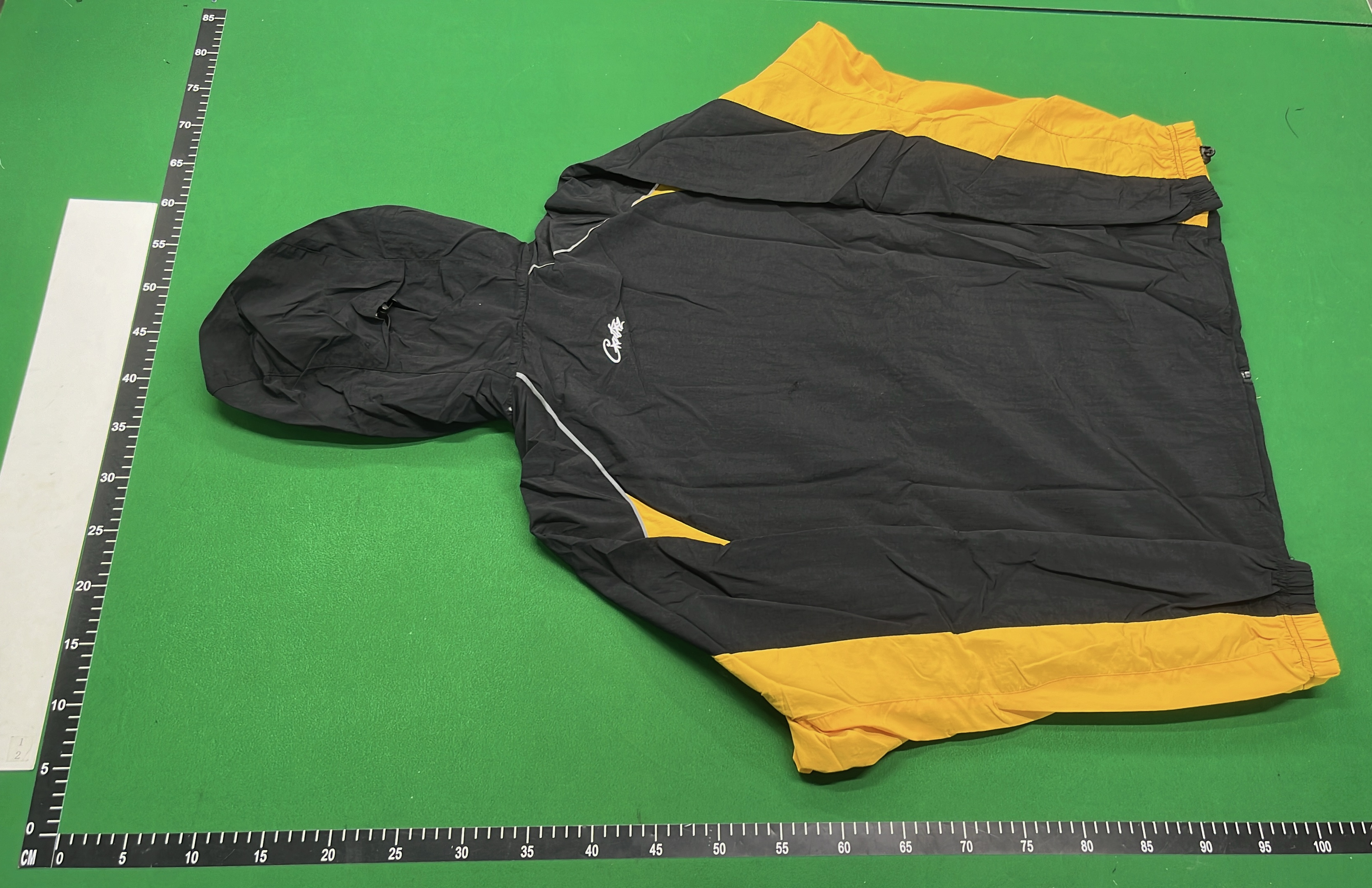Black and Yellow Hooded Windbreaker Jacket