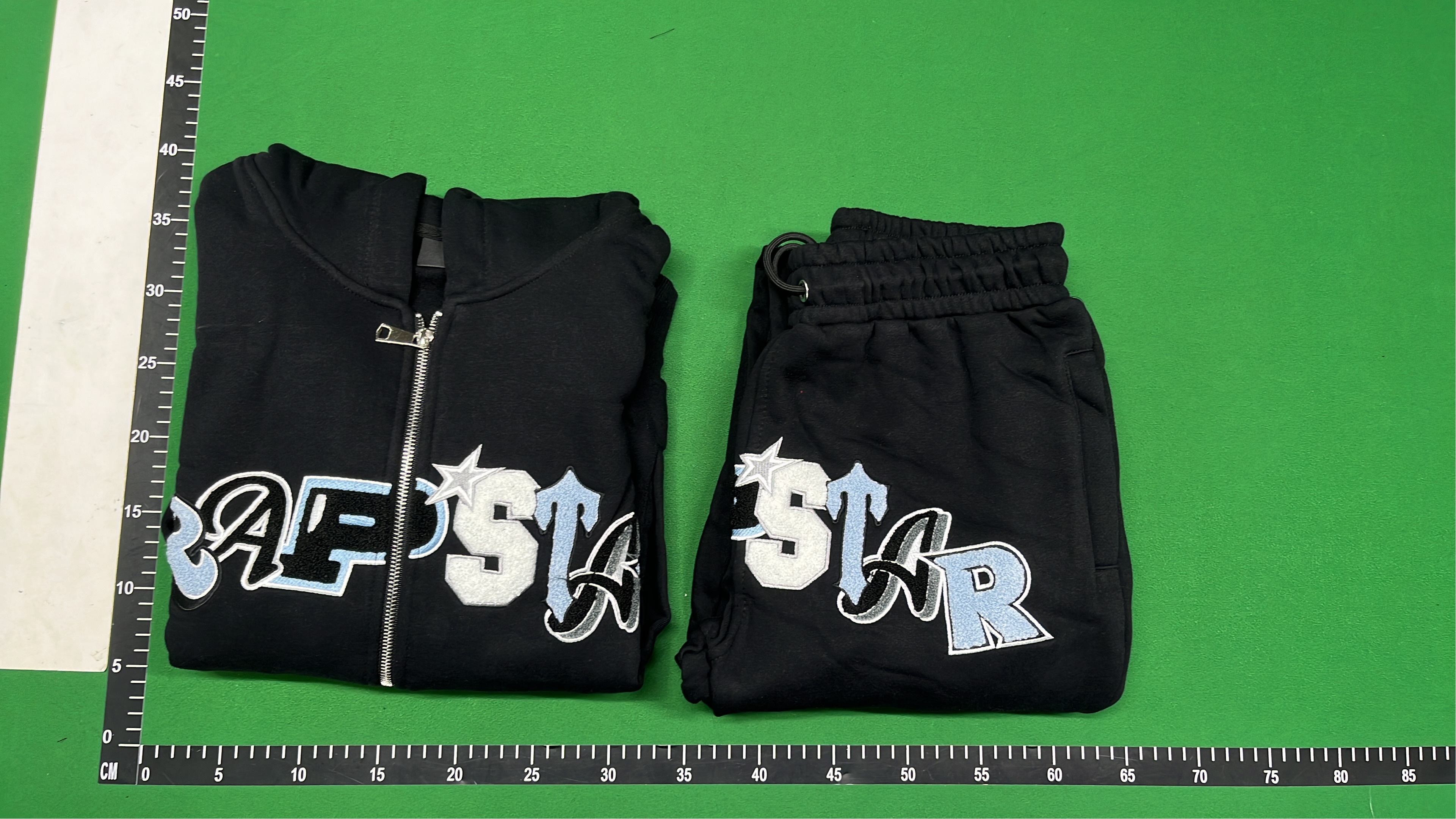 Black Zip-Up Hoodie and Jogger Set