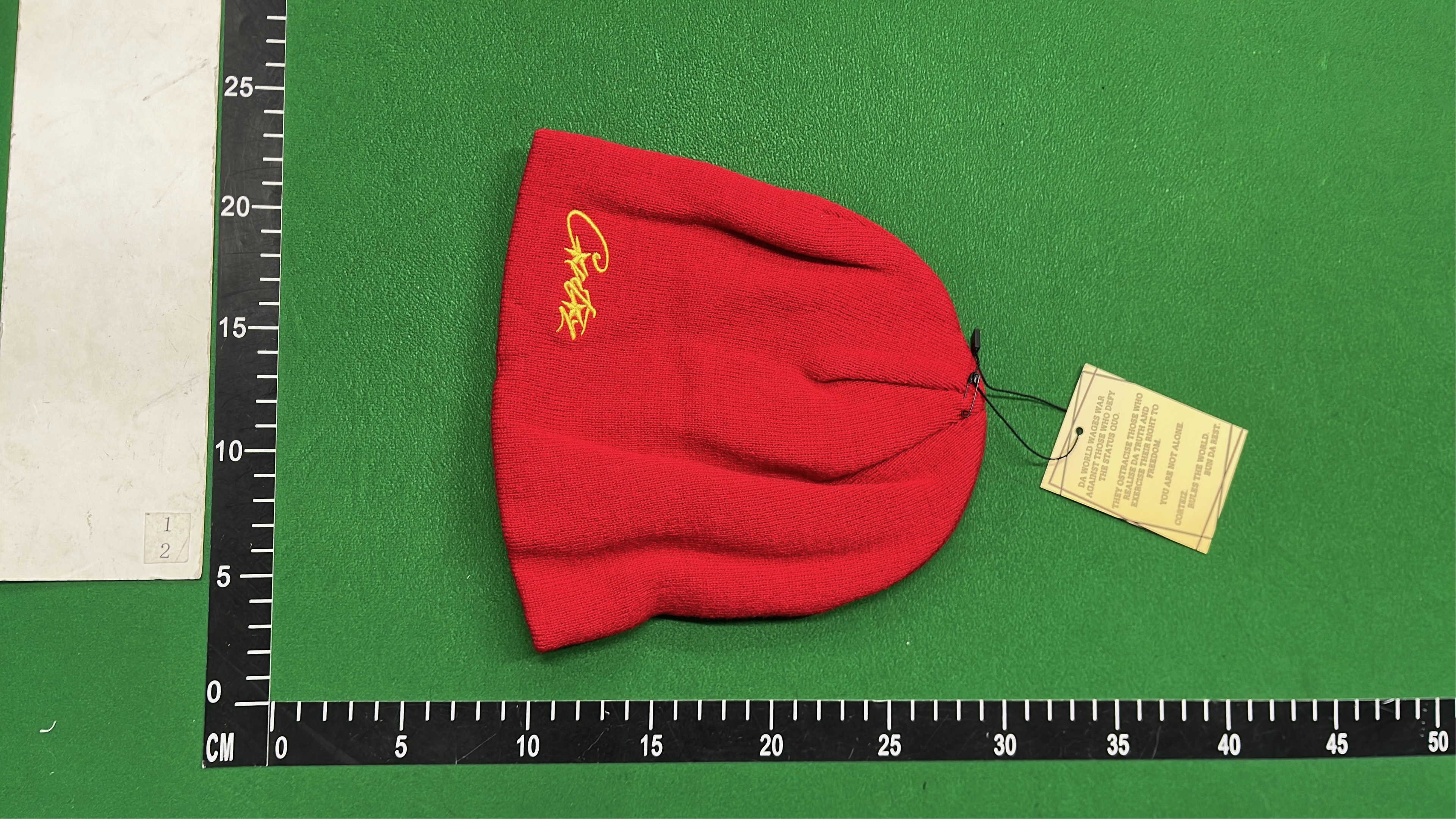 Red Beanie with Gold Embroidery - Crotz Brand