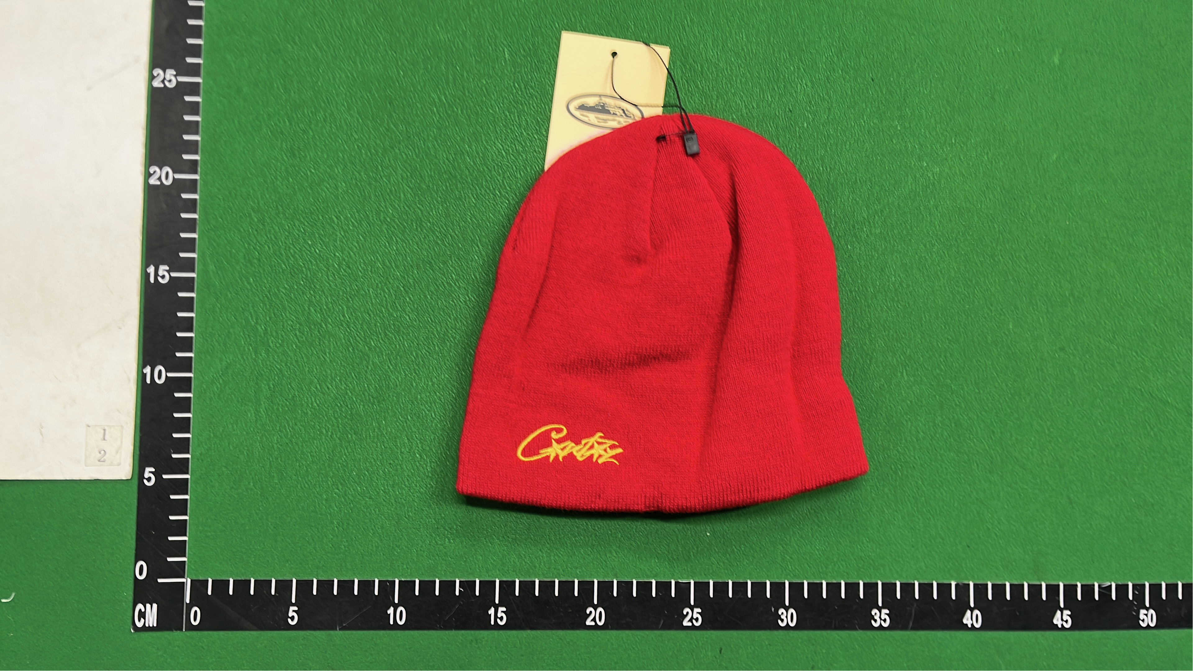 Red Beanie with Gold Embroidery - Crotz Brand