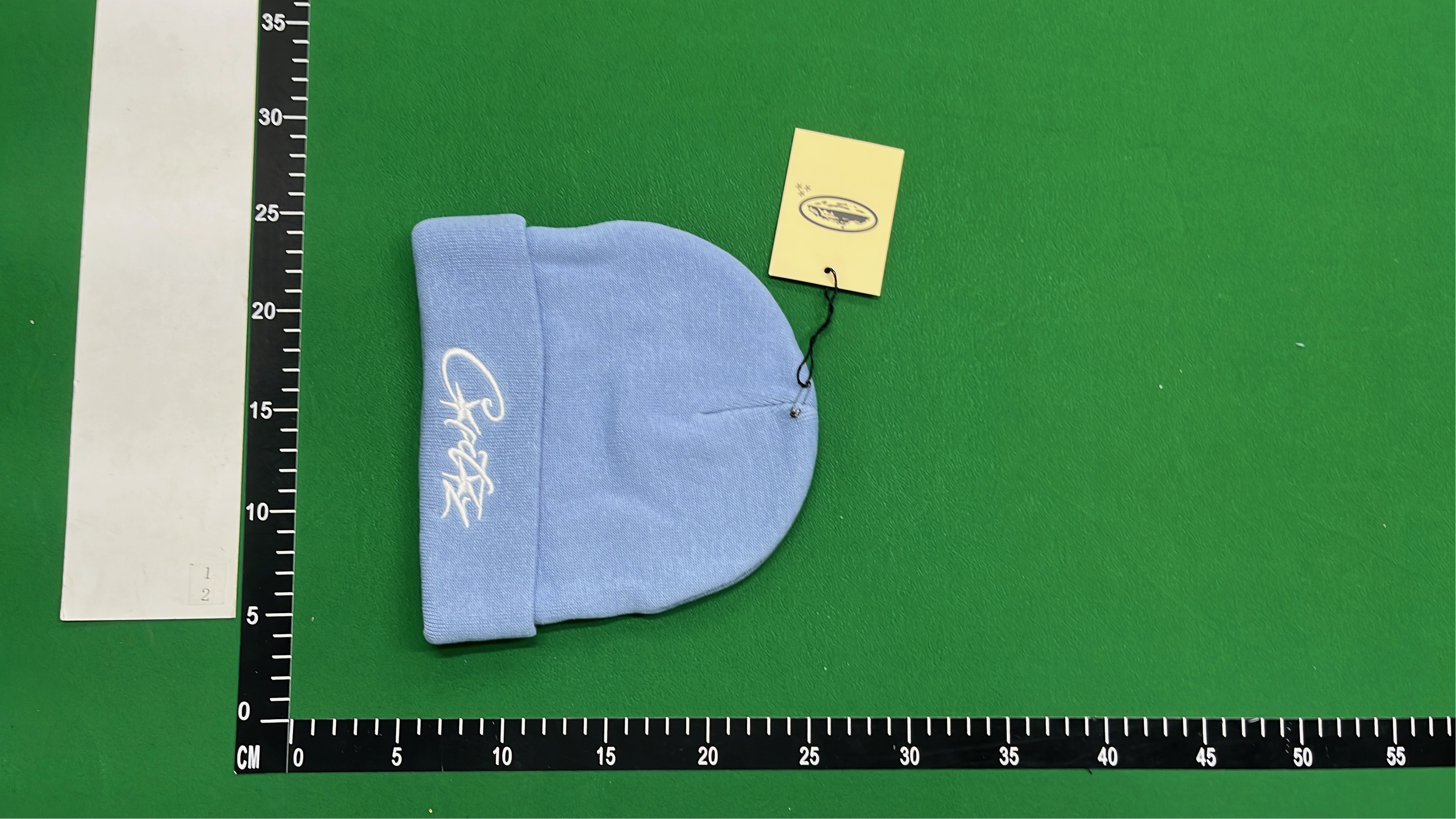 Gritzz Embroidered Beanie Hat in Blue & Pink