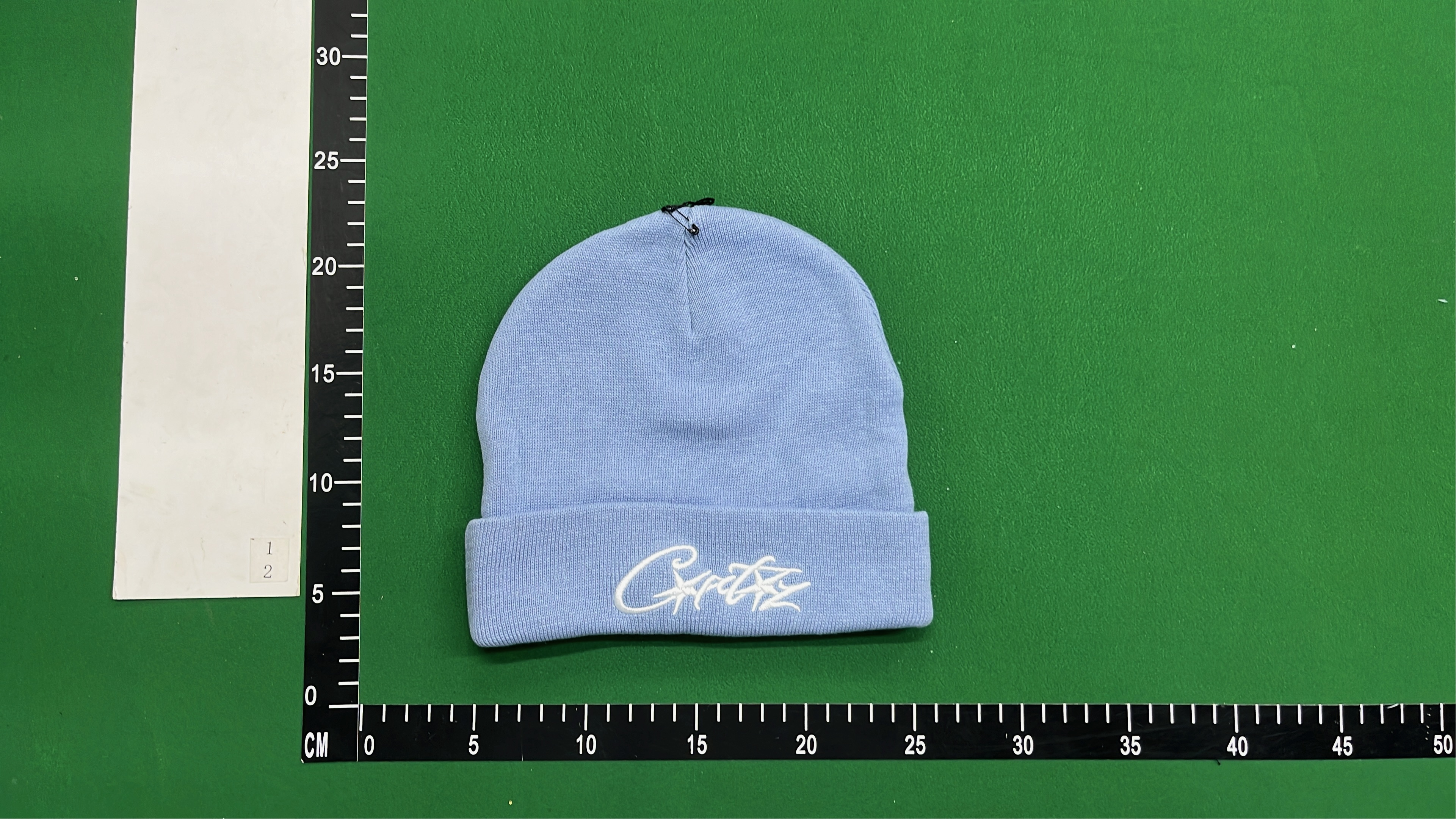 Gritzz Embroidered Beanie Hat in Blue & Pink