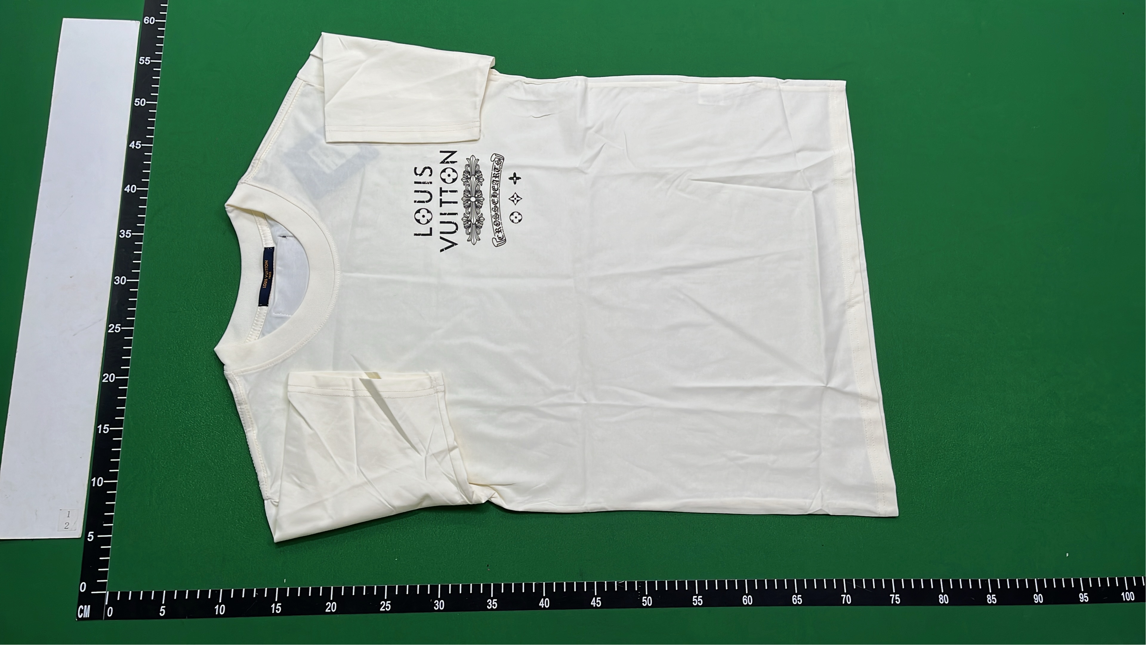 Louis Vuitton Cream T-Shirt with Logo Print