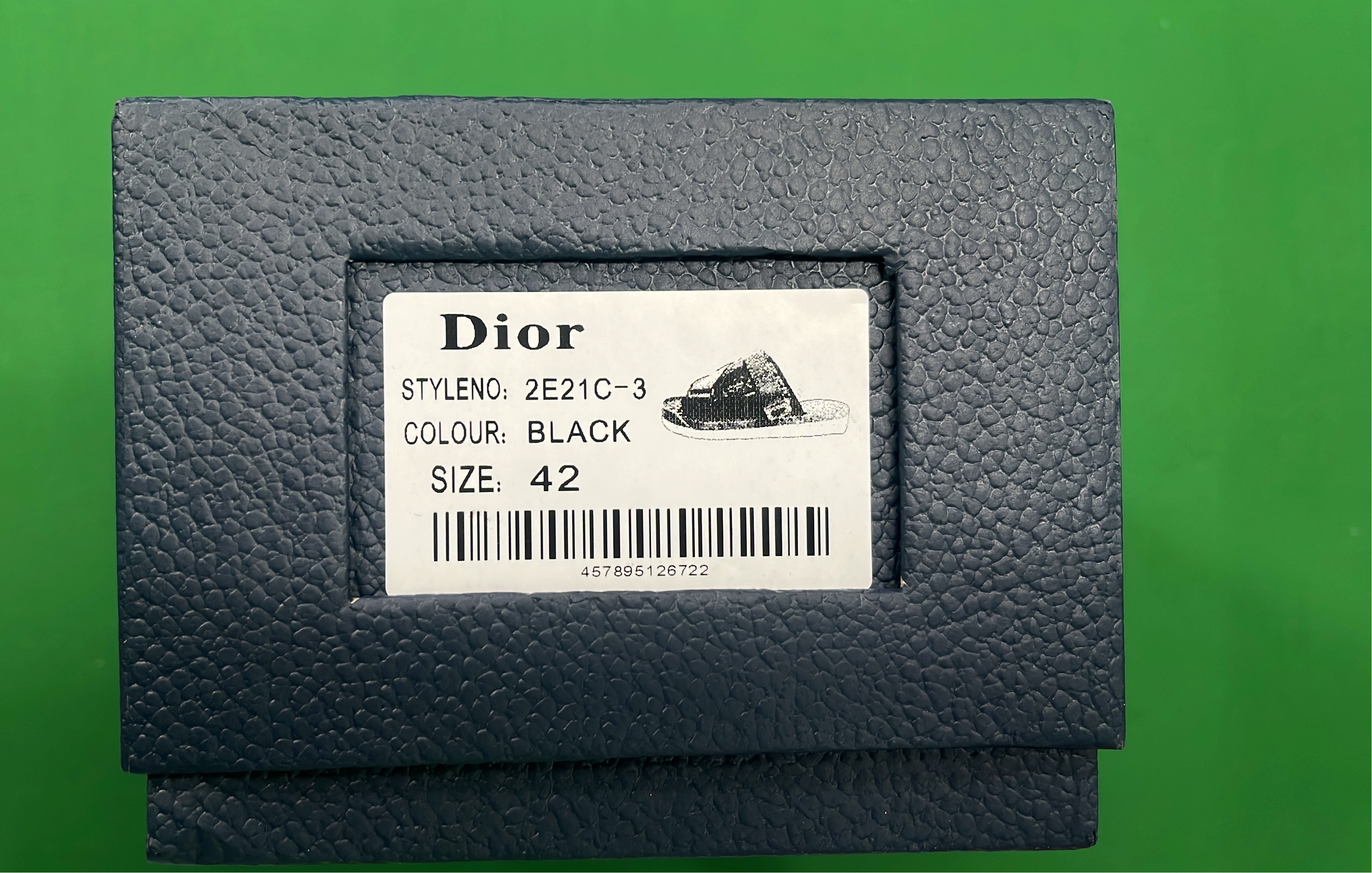 Dior Black Oblique Print Slide Sandals