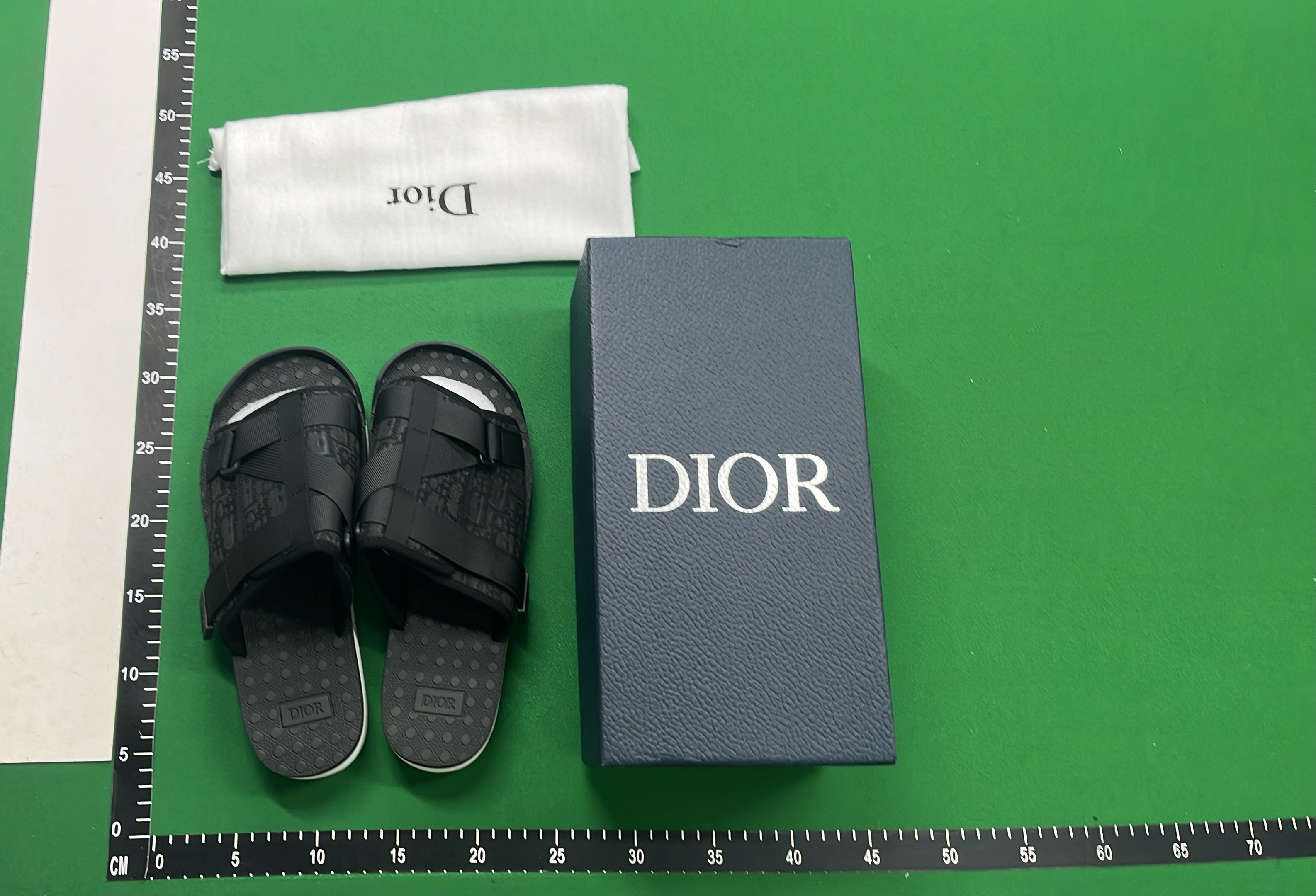 Dior Black Oblique Print Slide Sandals