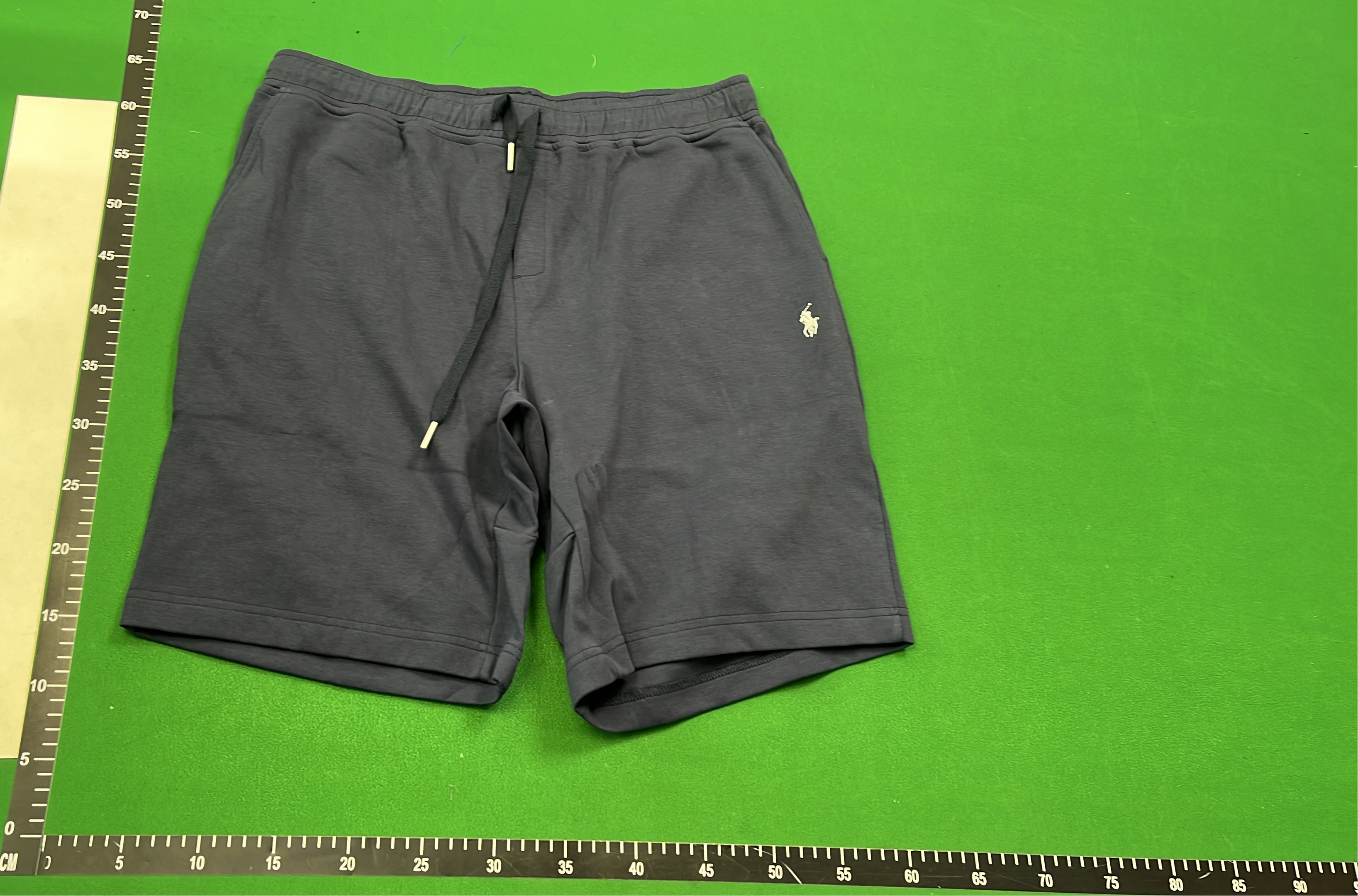 Men's Navy Blue Cotton Shorts with Red Pony Logo