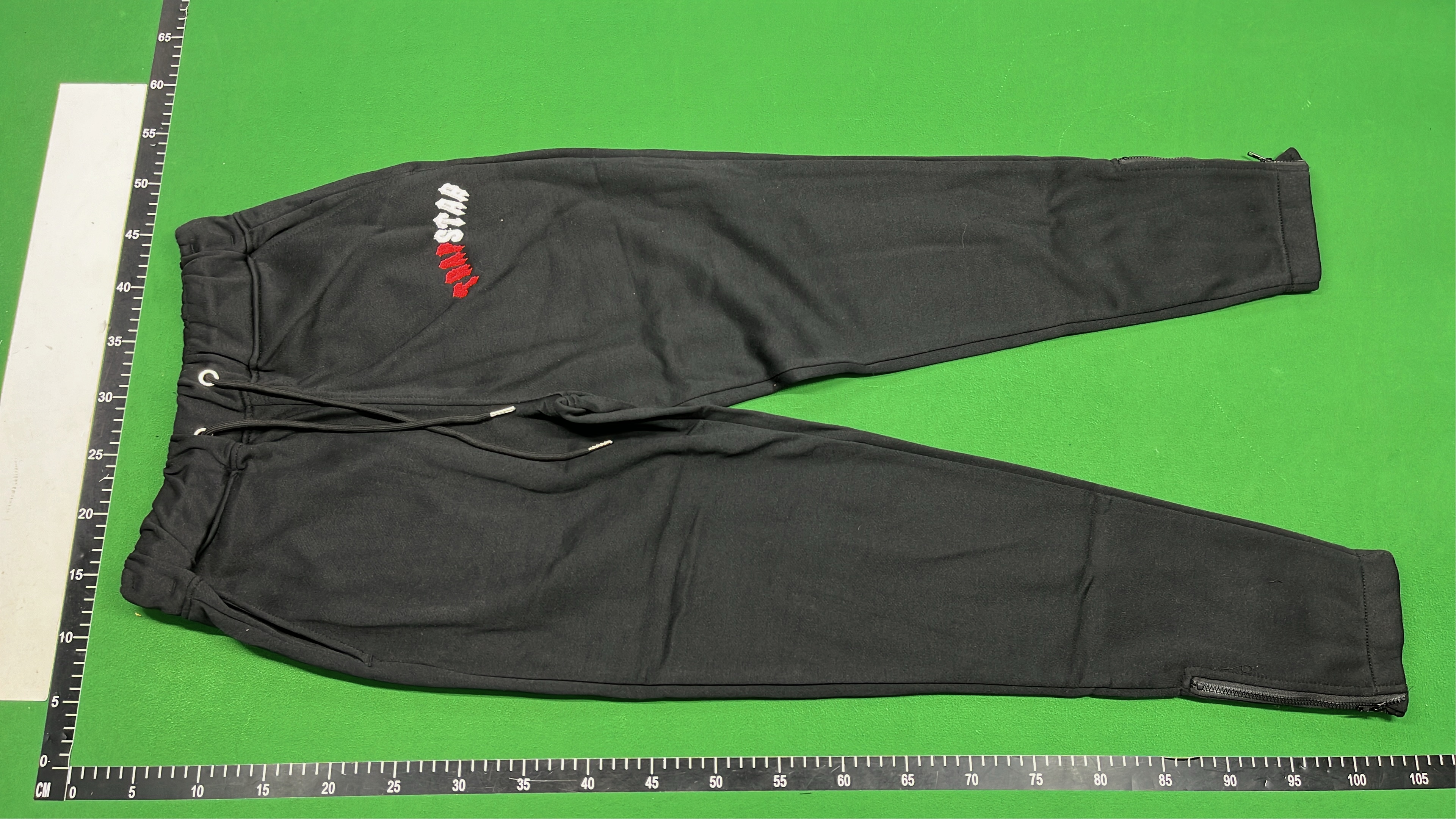 Black Hoodie and Pants Set with Graphic Print