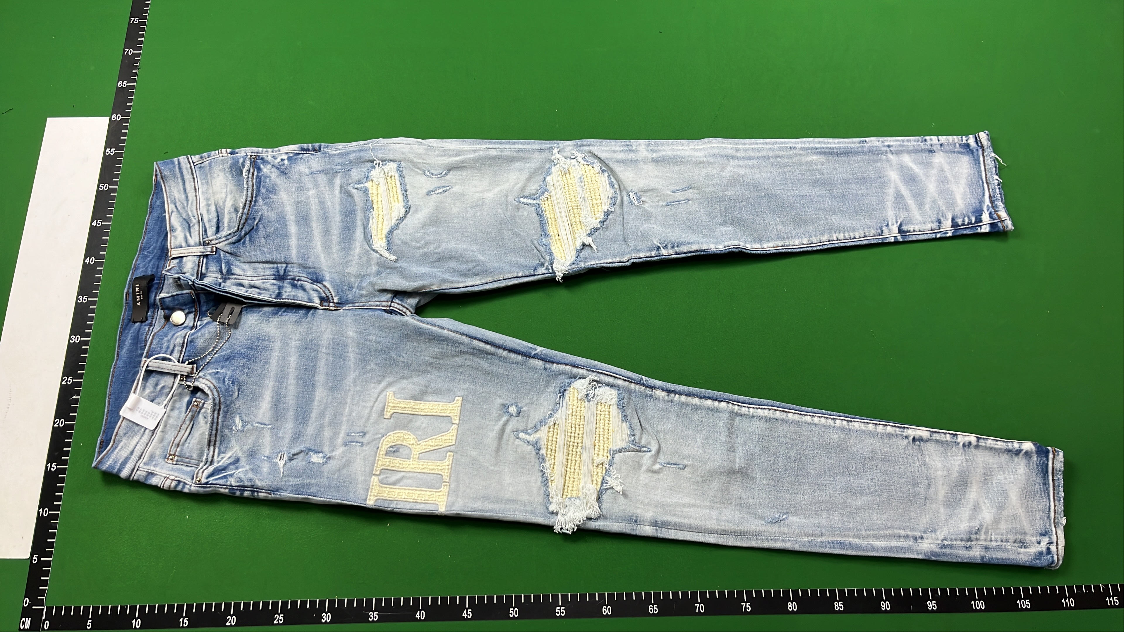 IRI Distressed Denim Jeans with Patched Holes