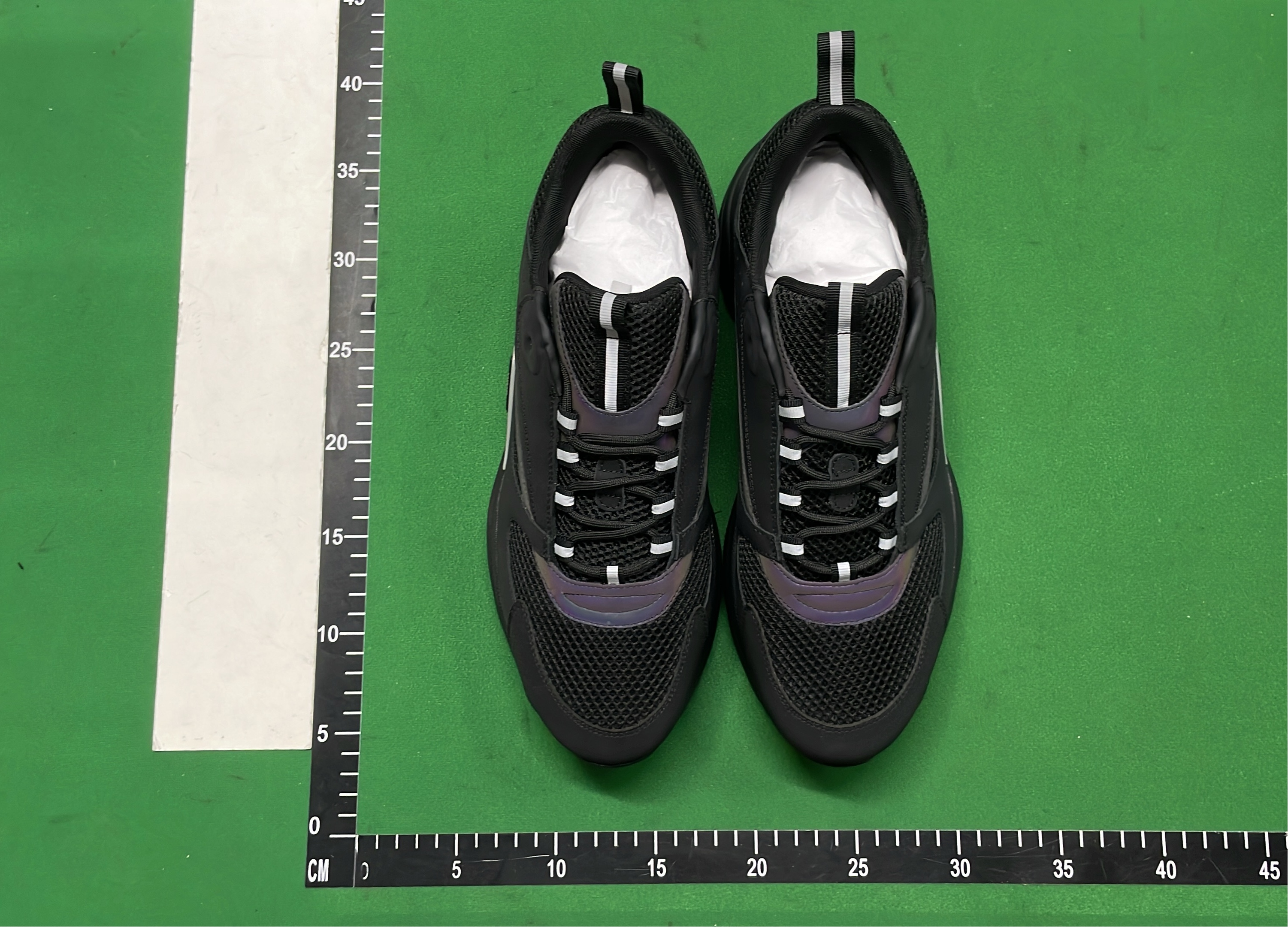 Dior Men's Black and White Sneakers with Mesh and Leather Design