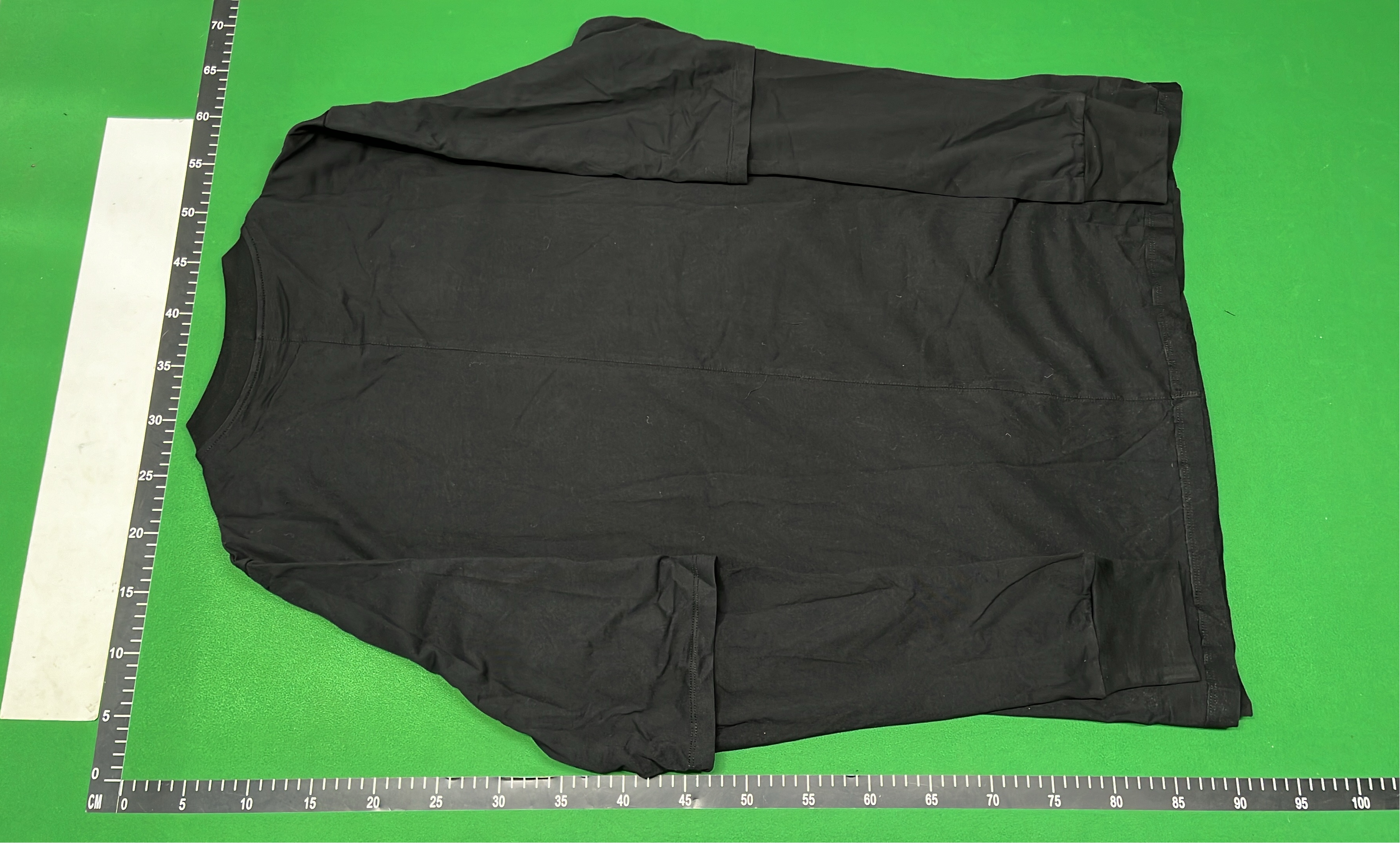 Black Oversized Layered T-Shirt with Long Sleeve Design