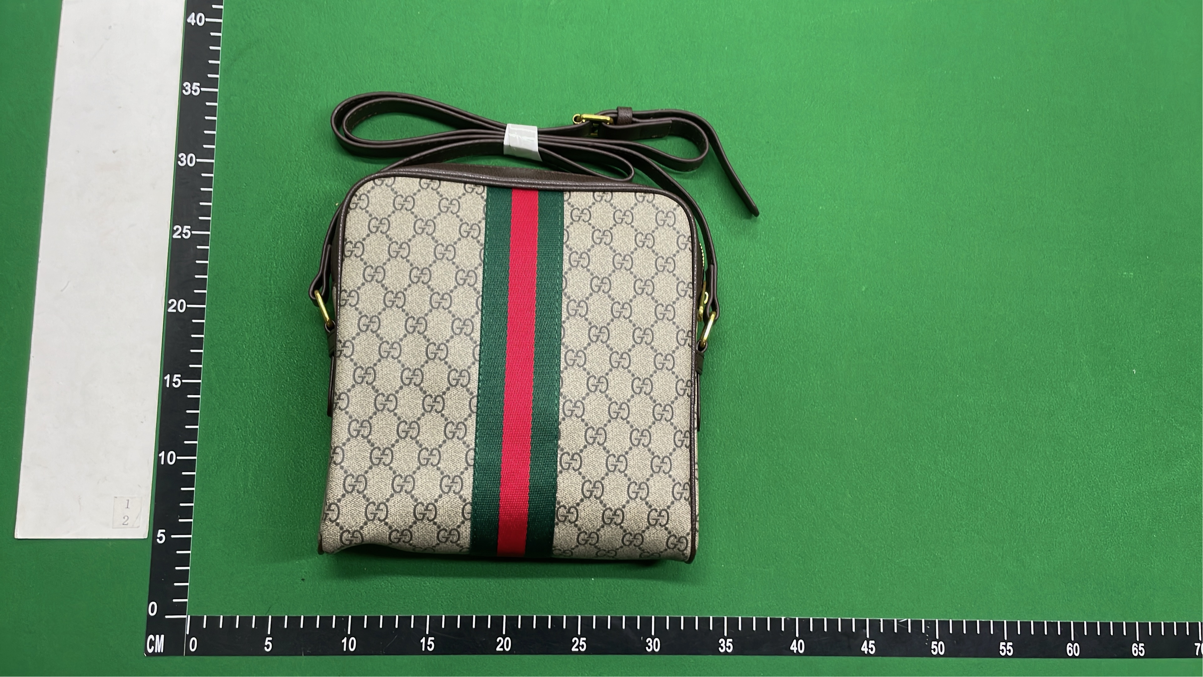 Gucci GG Supreme Canvas Shoulder Bag with Web Stripe