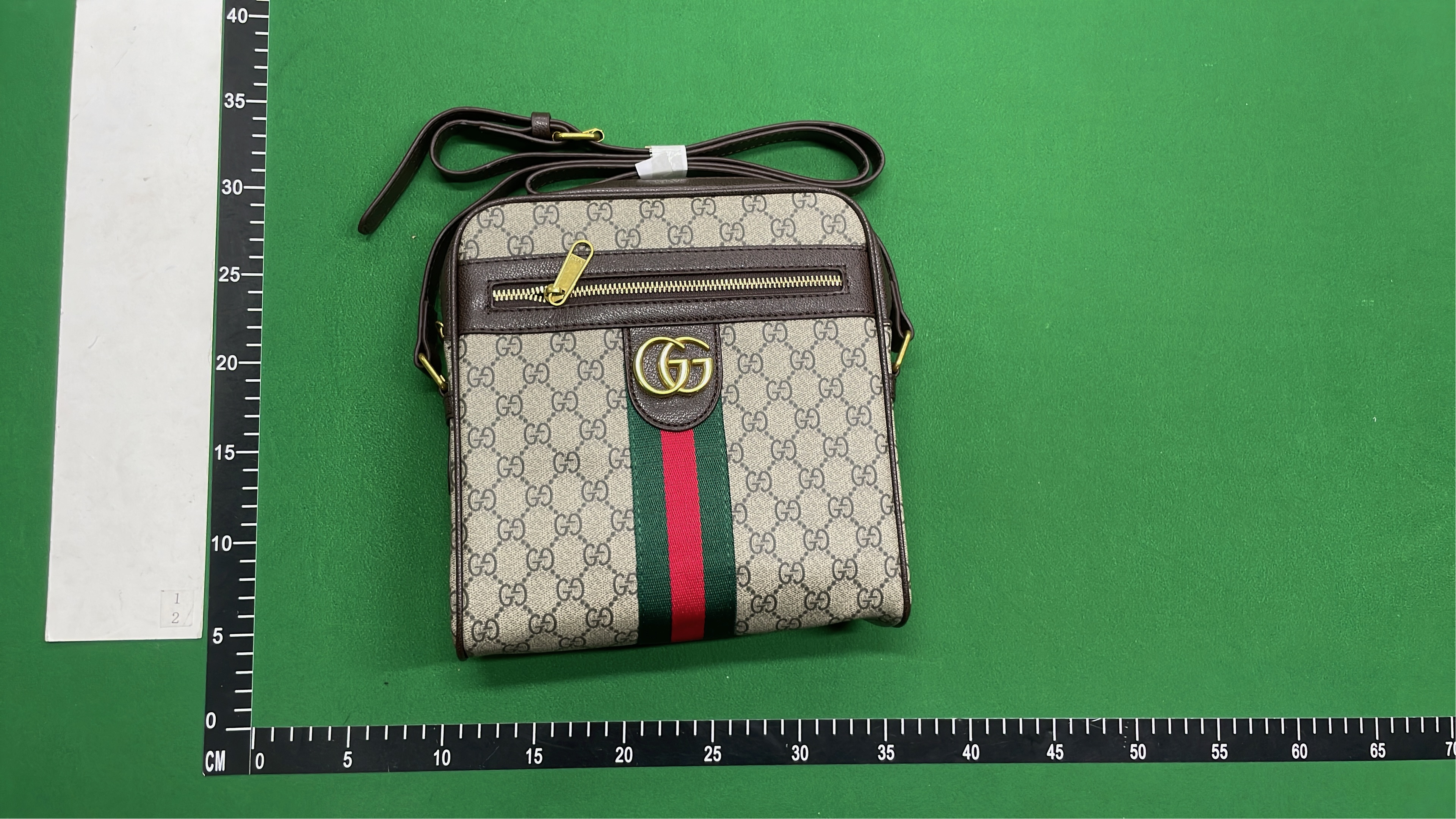 Gucci GG Supreme Canvas Shoulder Bag with Web Stripe
