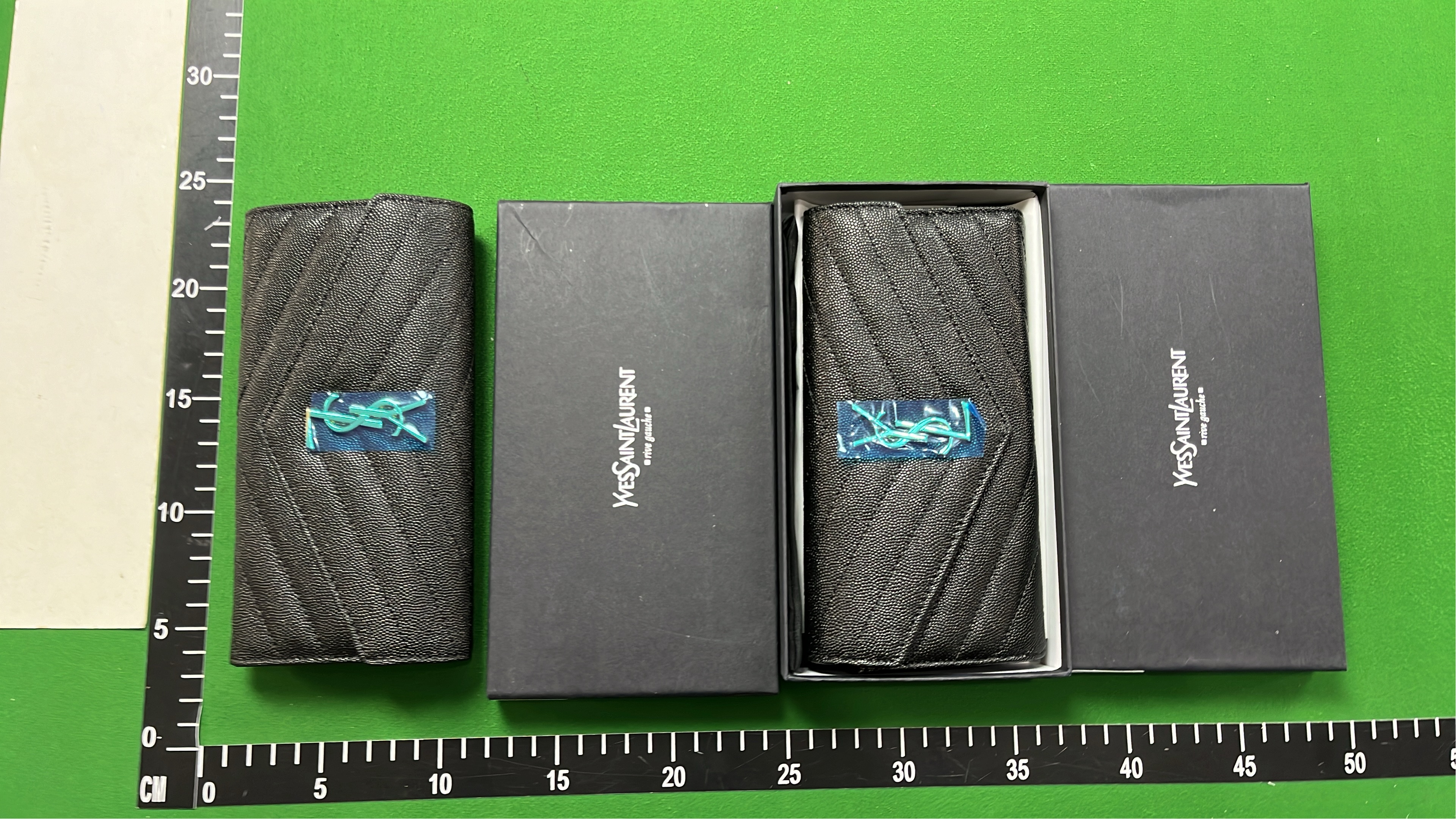YSL Black Quilted Leather Wallet with Gold Logo