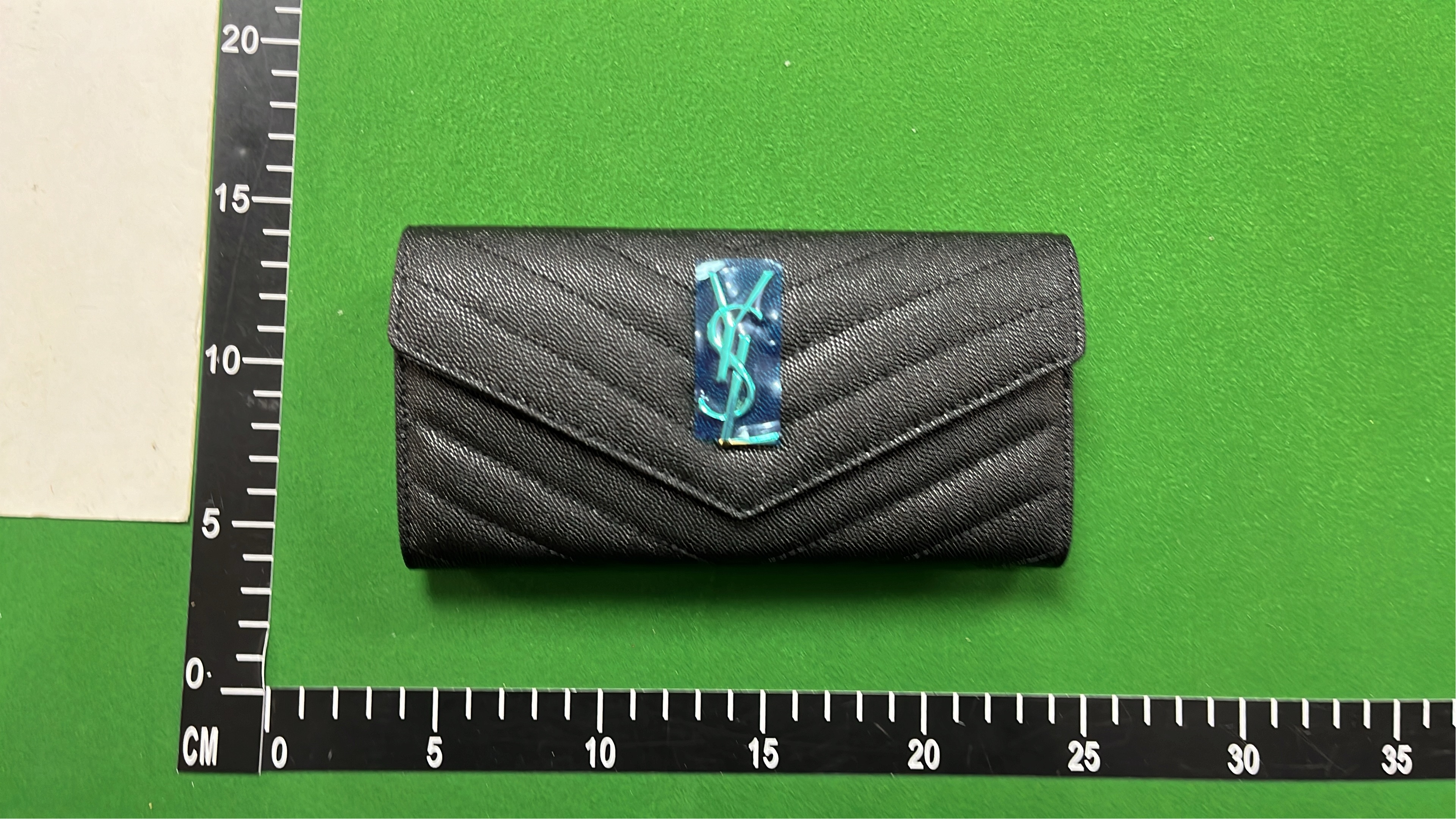 YSL Black Quilted Leather Wallet with Gold Logo