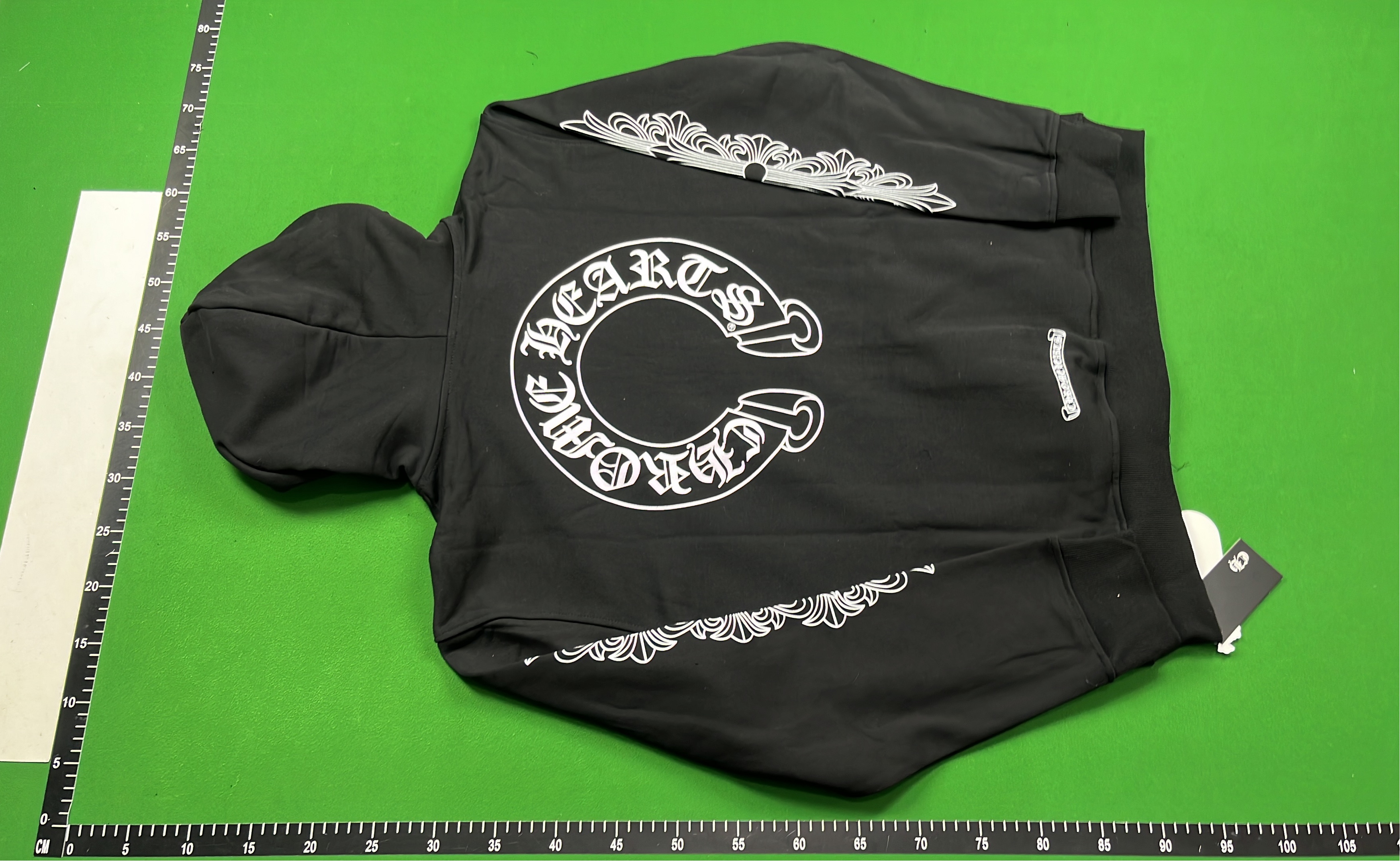 Chrome Hearts Black Hoodie with White Graphic Design