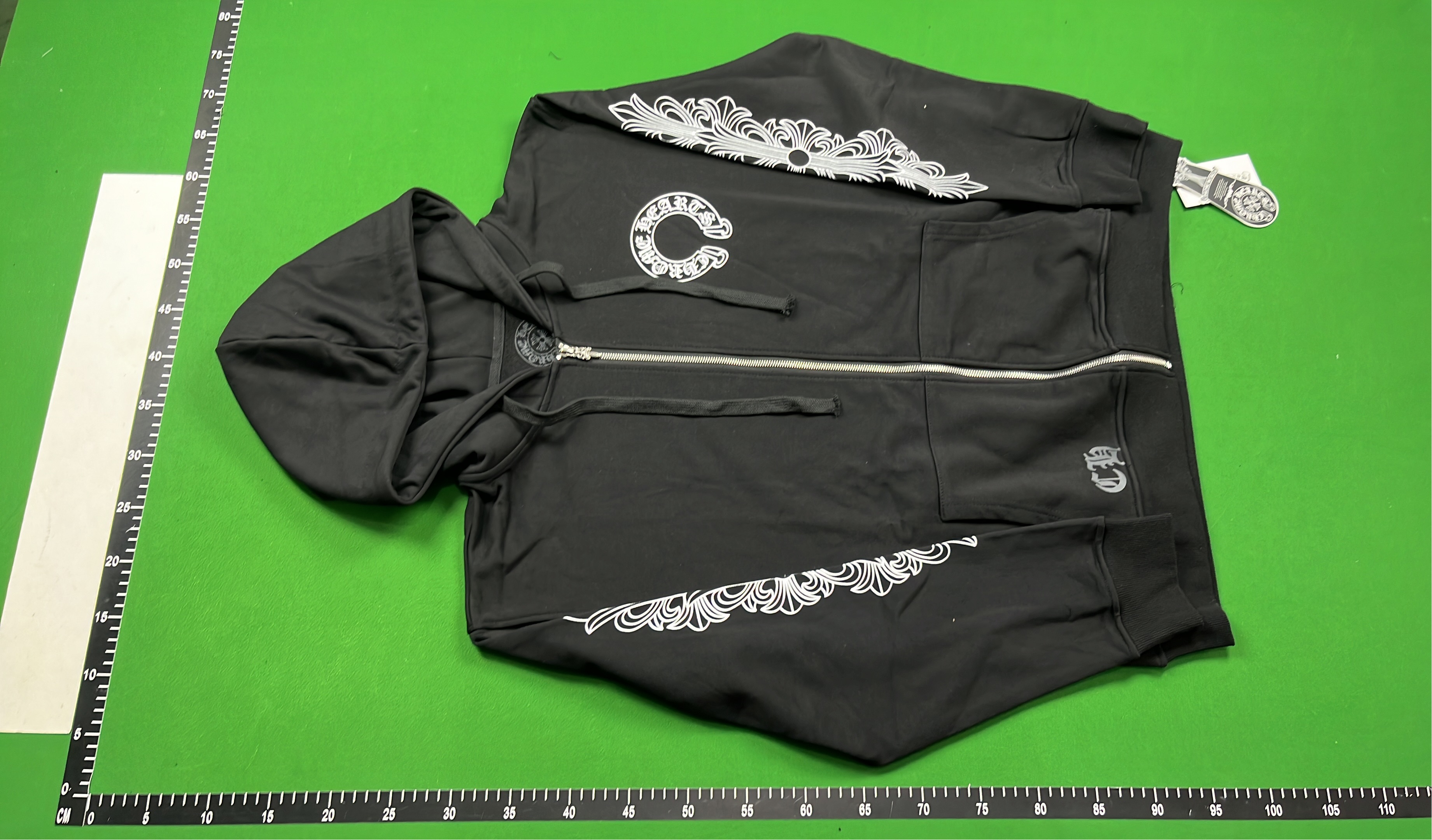 Chrome Hearts Black Hoodie with White Graphic Design