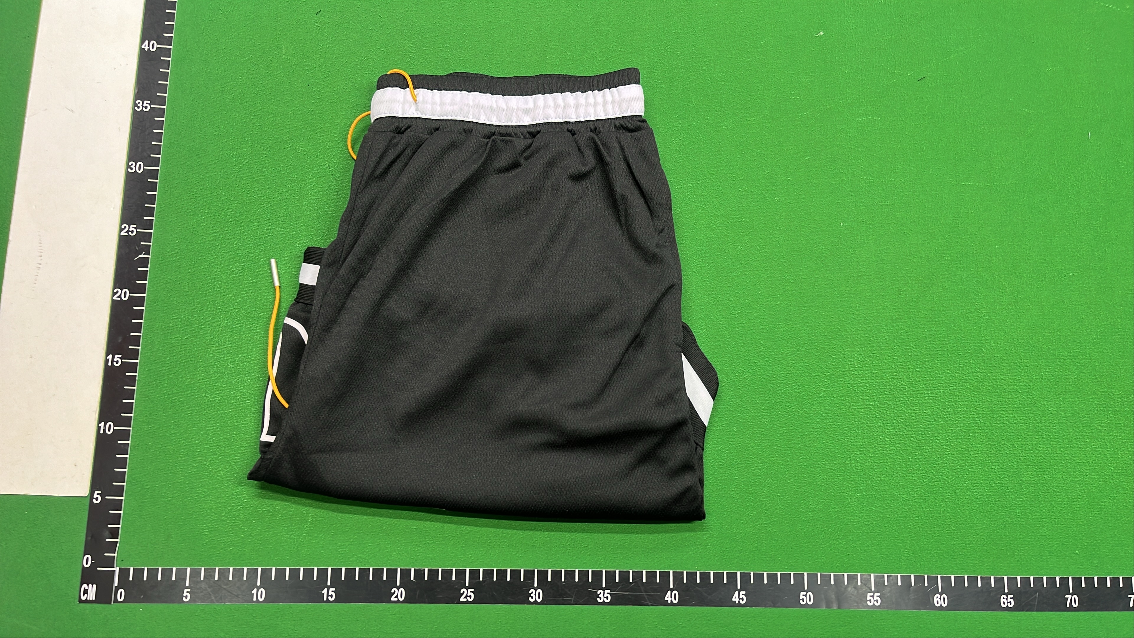 Rhude Teal Basketball Shorts with Yellow Drawstring